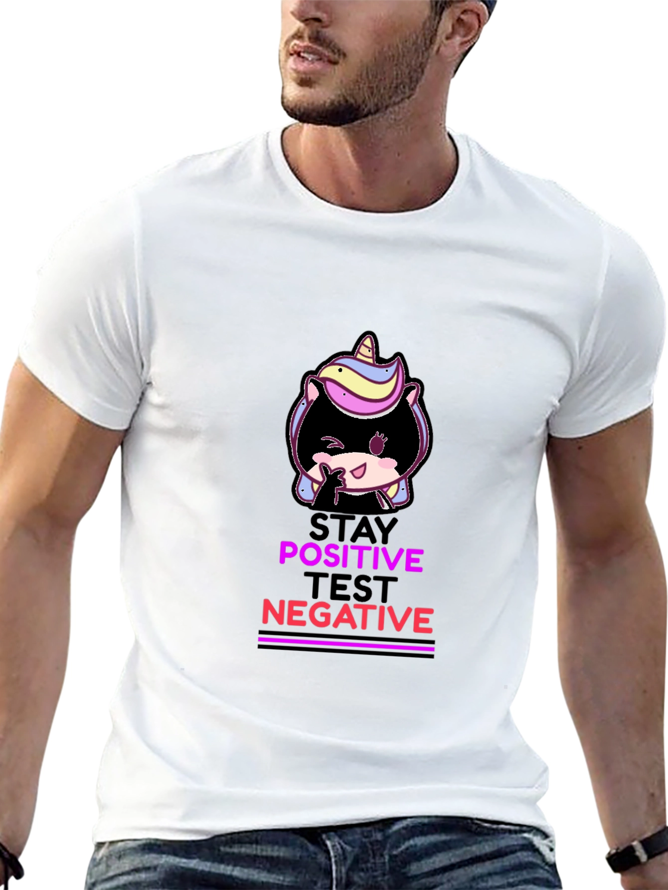 Stay Positive Test Negative Graphic T-Shirt