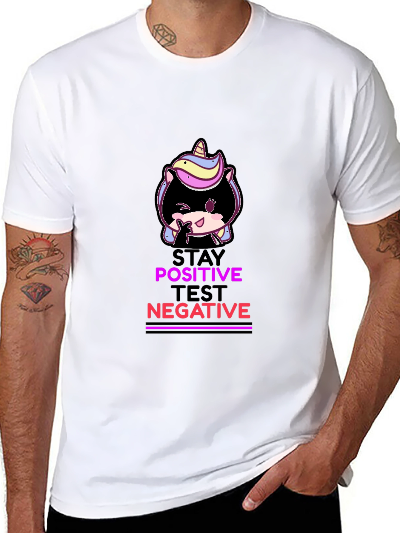 Stay Positive Test Negative Graphic T-Shirt