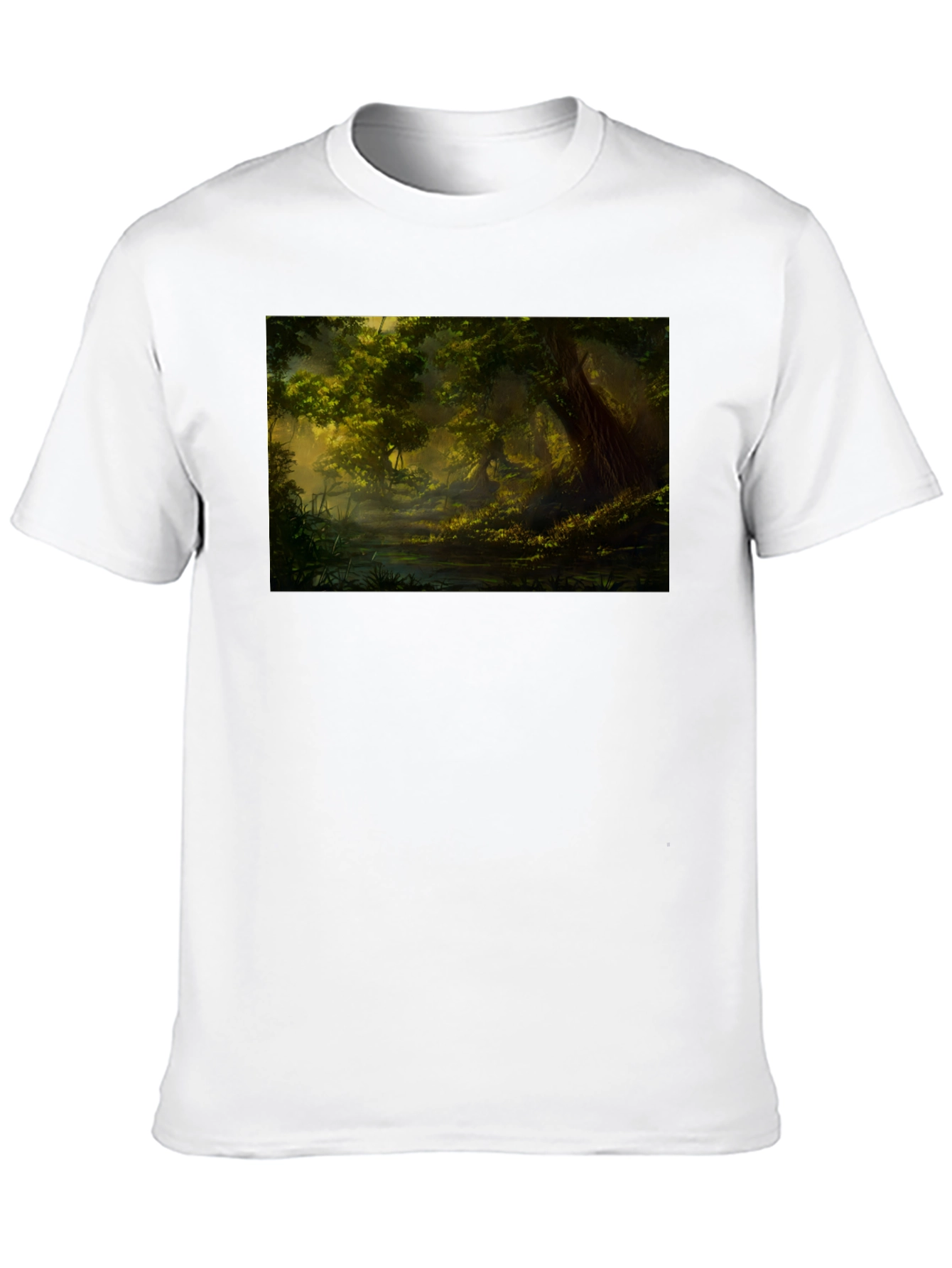 Mystical Forest Graphic Tee - Black Cotton Blend