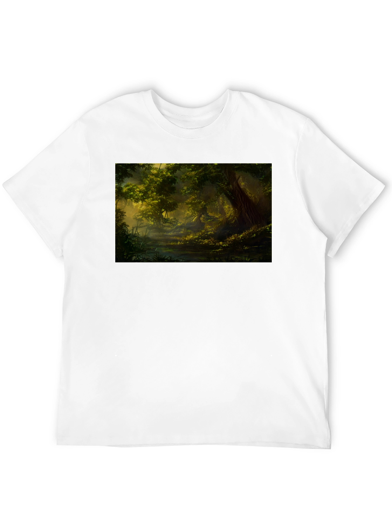 Mystical Forest Graphic Tee - Black Cotton Blend