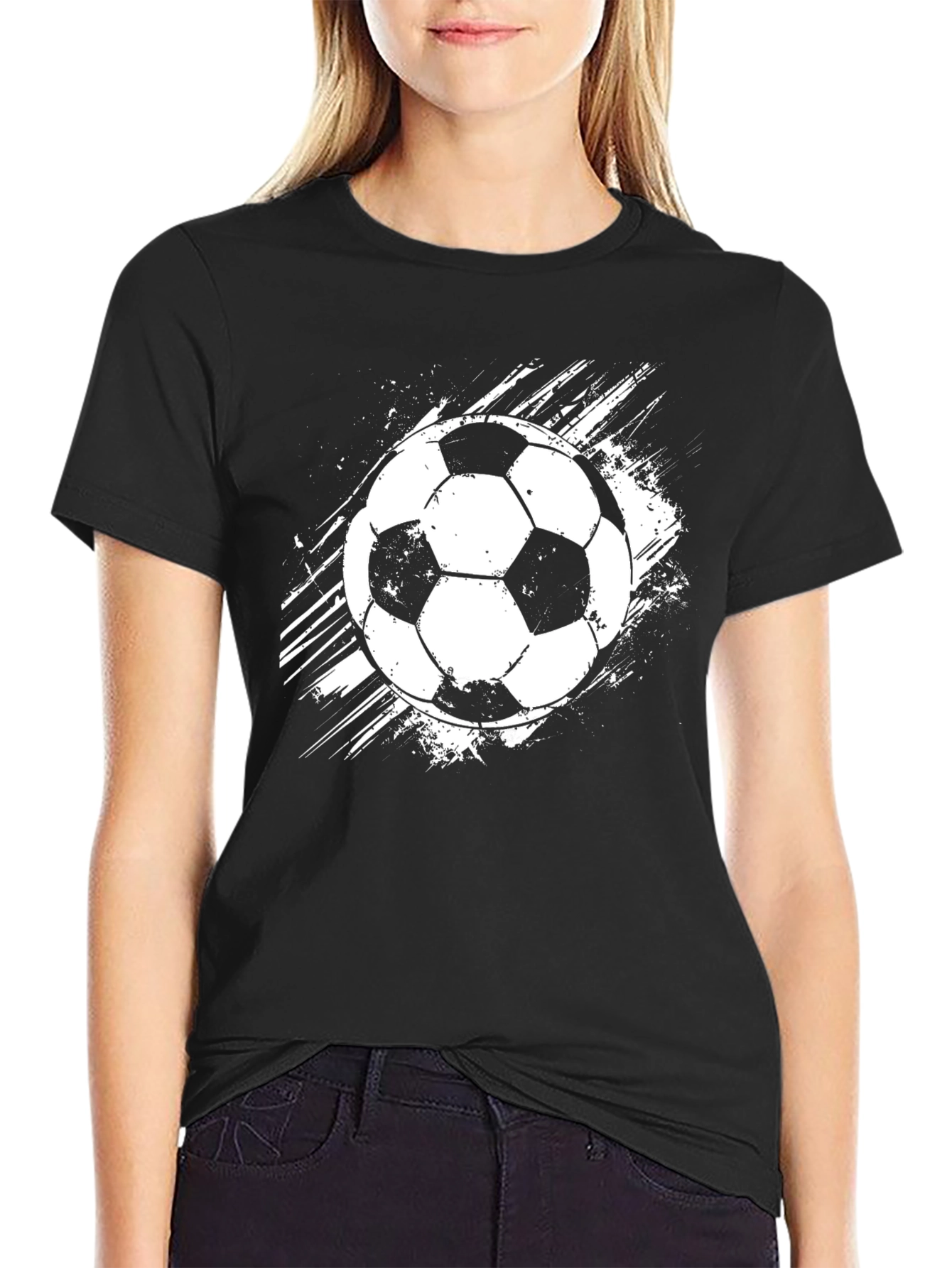 Soccer Ball Graphic T-Shirt - Black