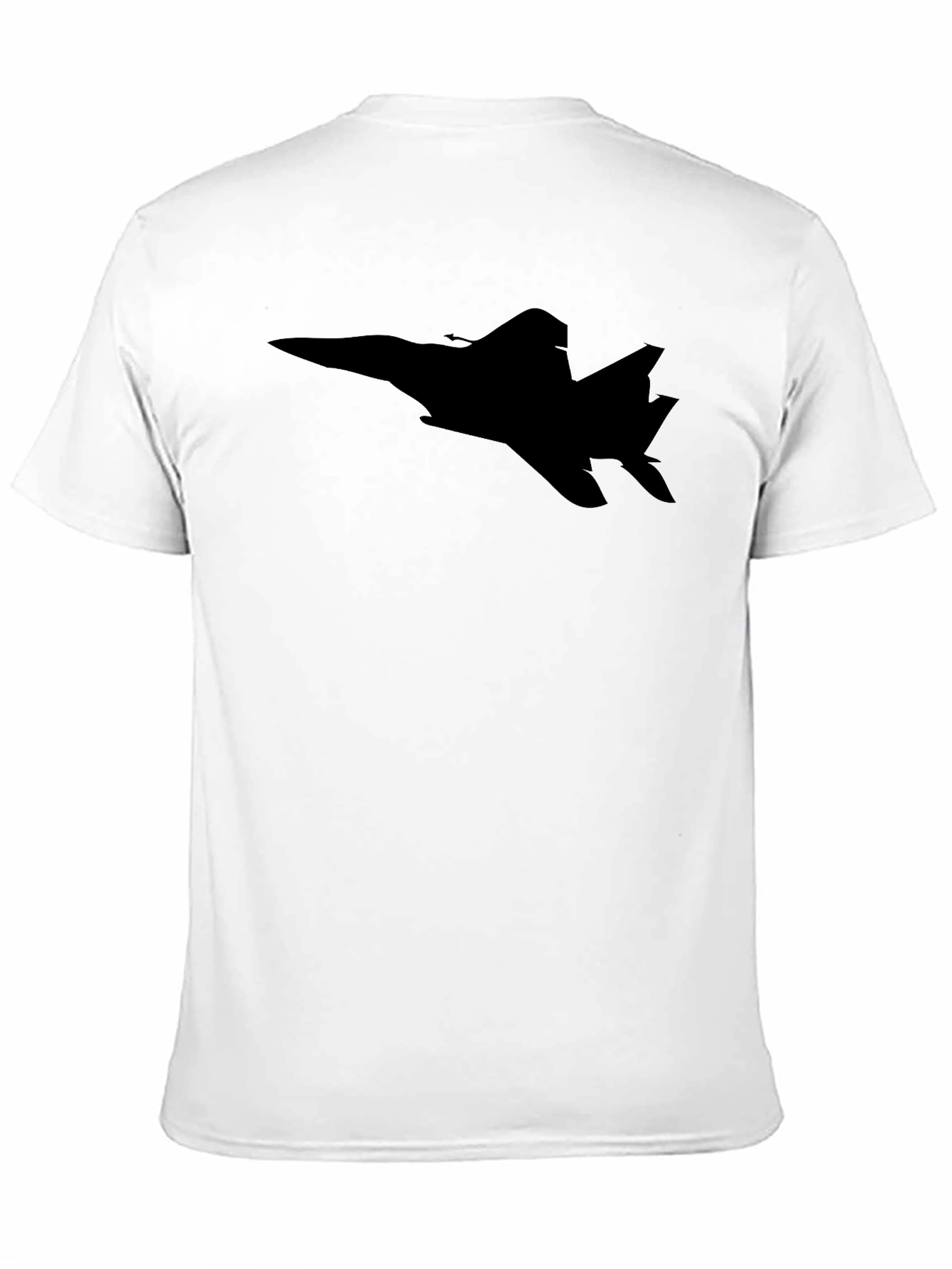 Jet Fighter Silhouette Tee - Sleek Black T-Shirt