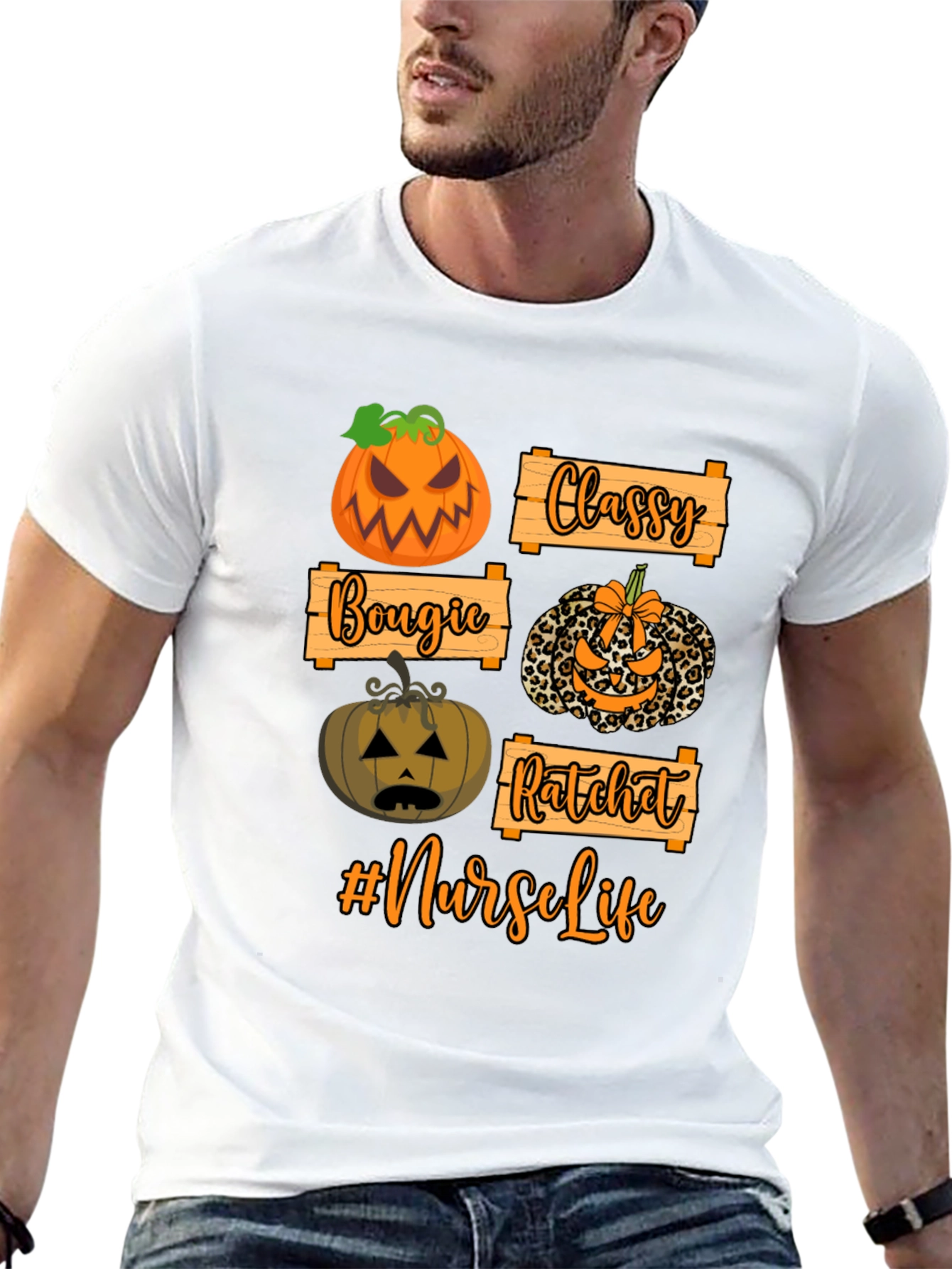 Nurse Life Halloween Pumpkin T-Shirt