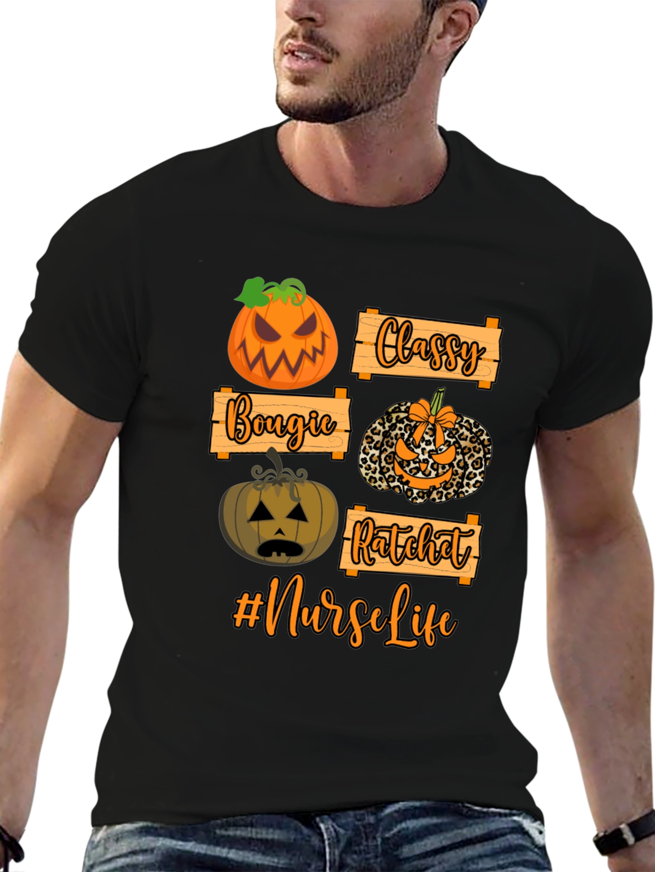 Nurse Life Halloween Pumpkin T-Shirt