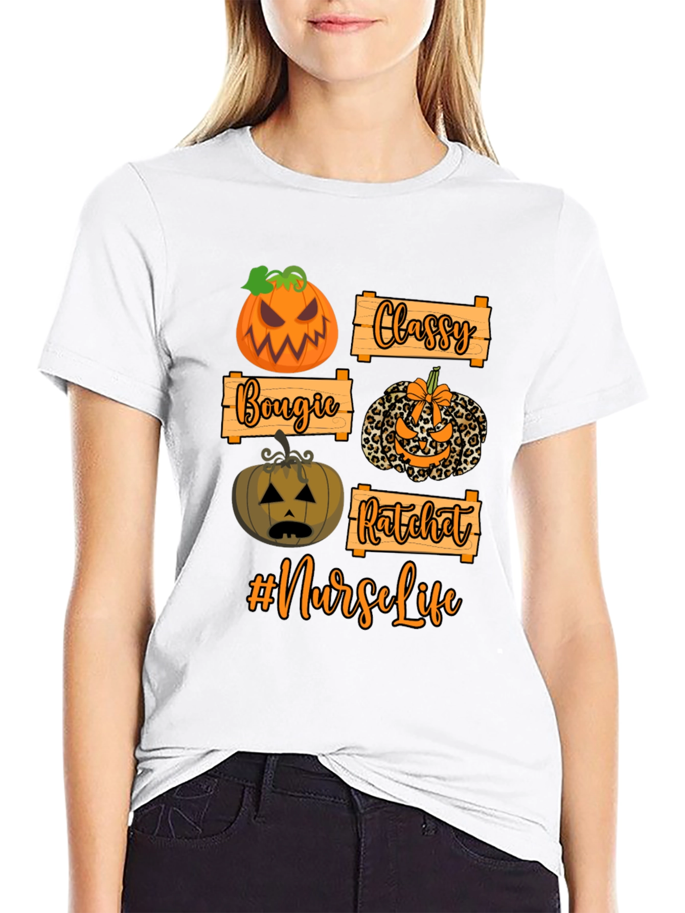 Nurse Life Halloween Pumpkin T-Shirt
