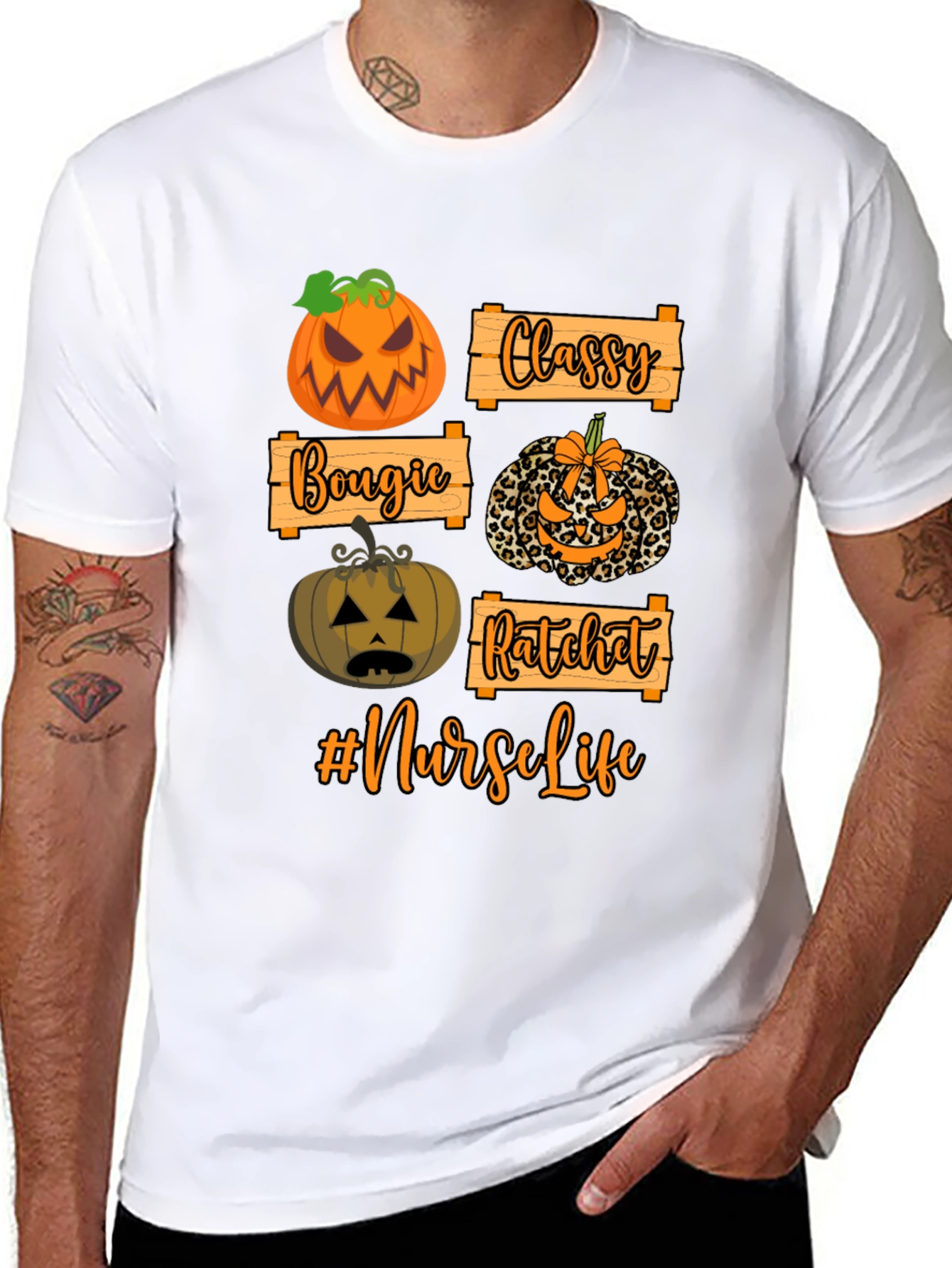 Nurse Life Halloween Pumpkin T-Shirt