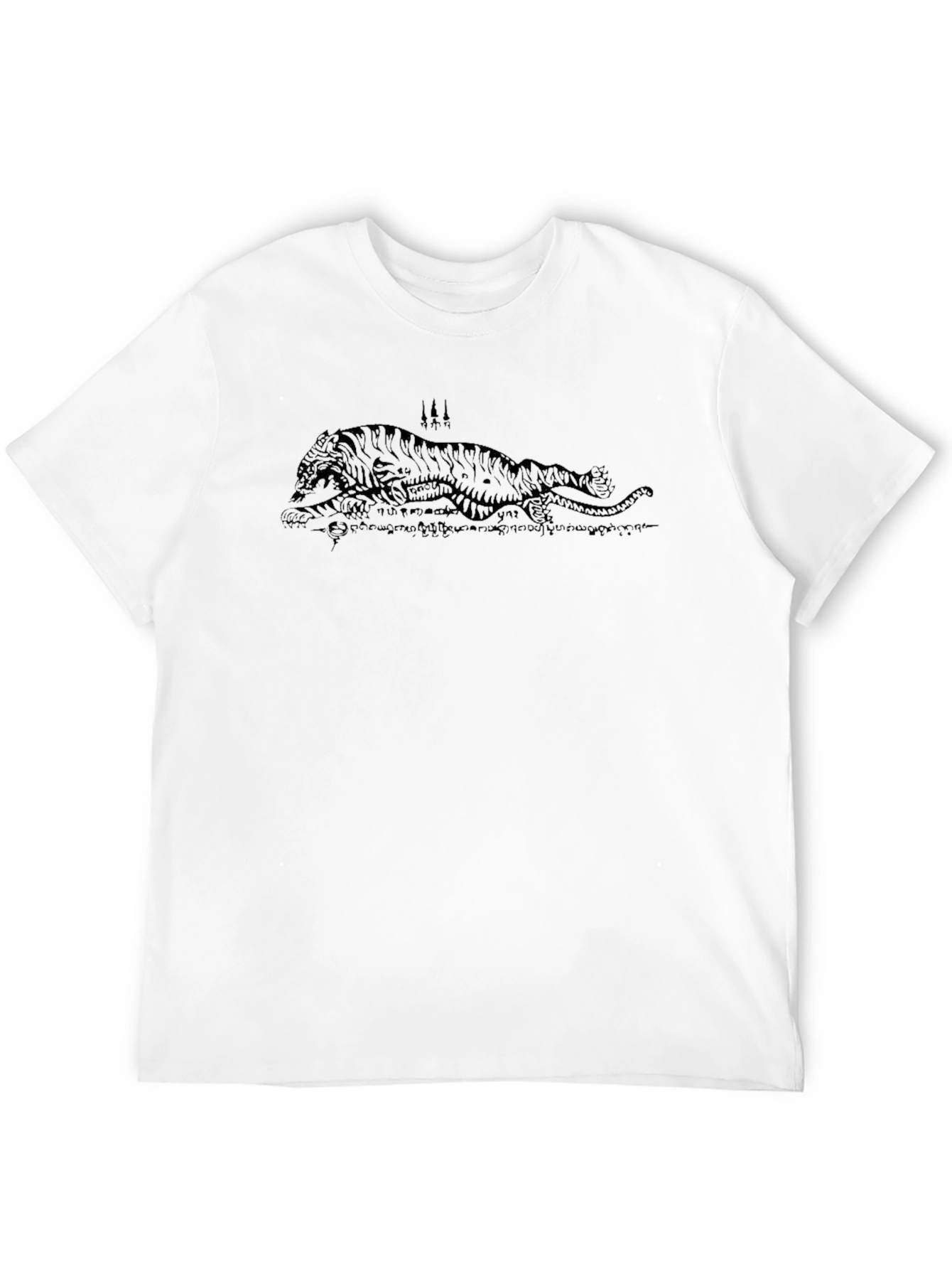 Black Graphic Tee - Tiger Design