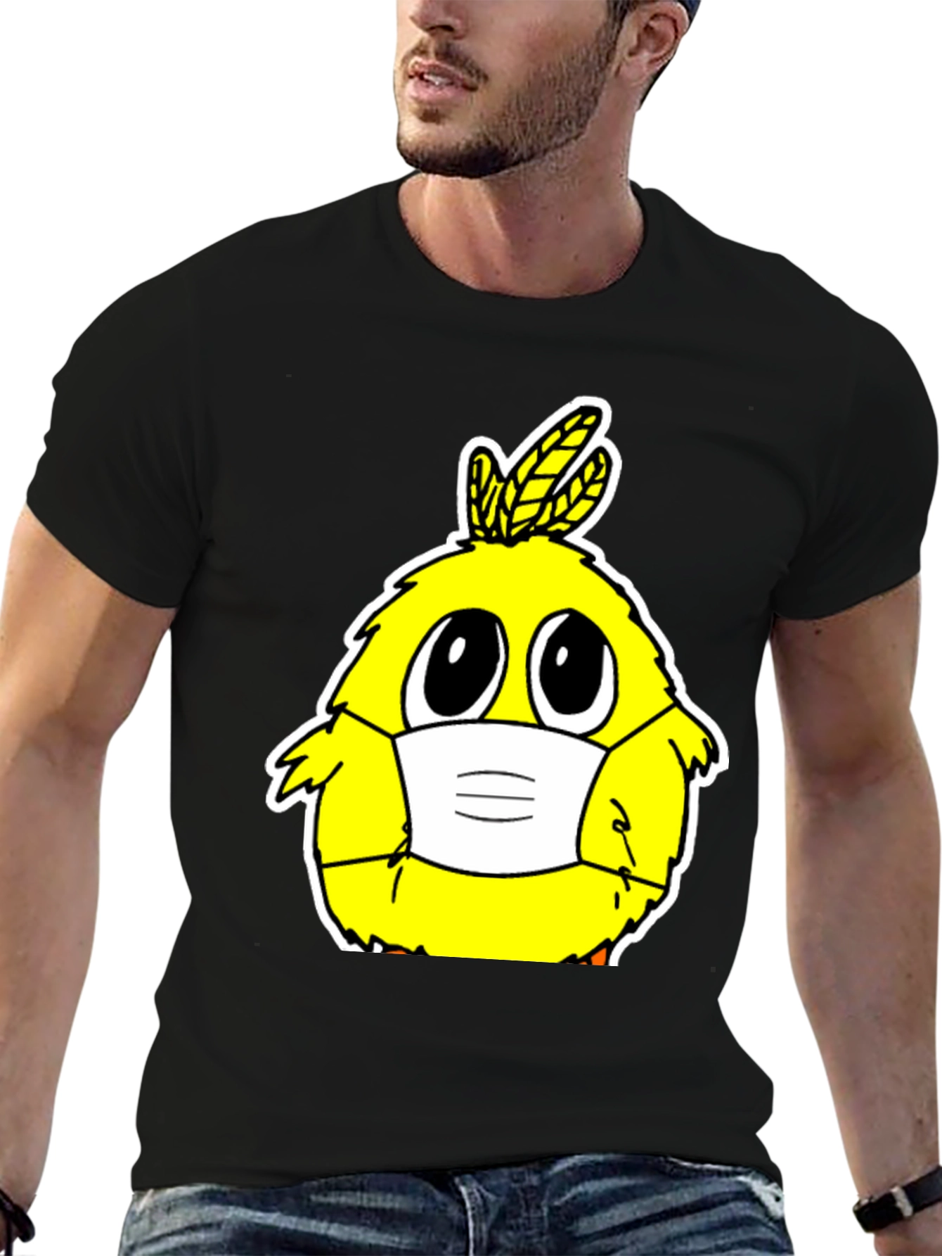 Cute Cartoon Chick with Mask T-Shirt