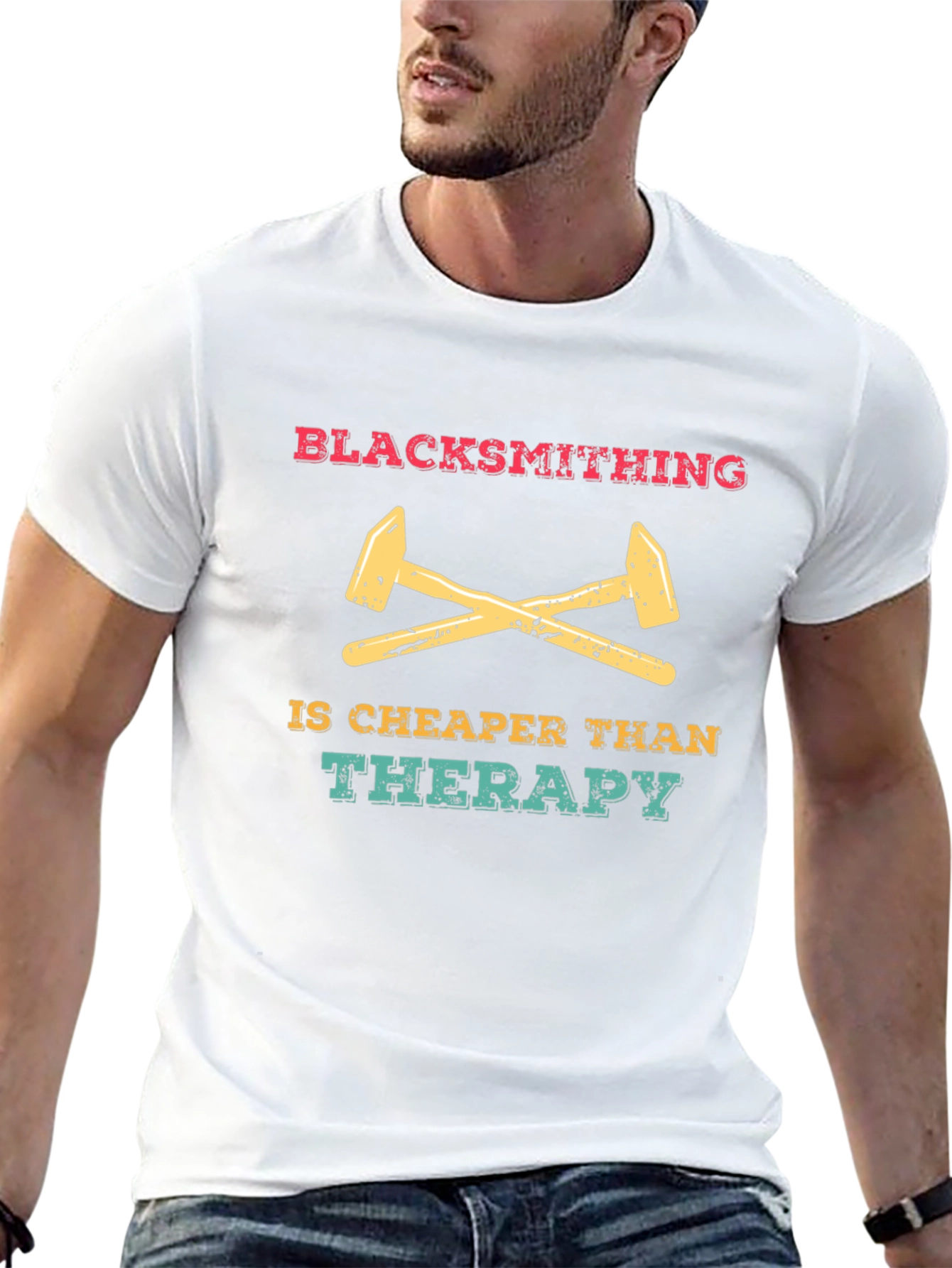 Blacksmithing is Cheaper Than Therapy Graphic Tee
