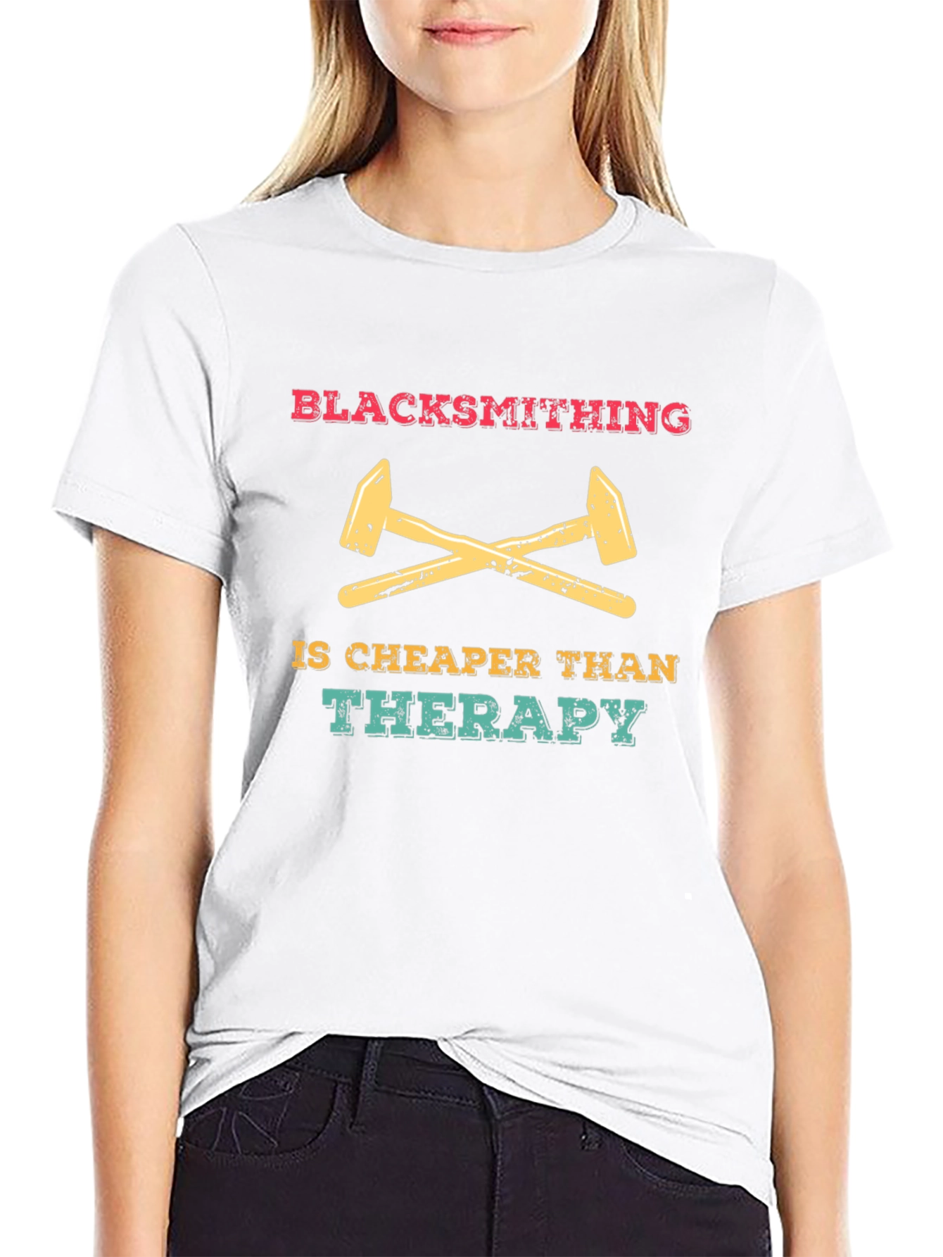 Blacksmithing is Cheaper Than Therapy Graphic Tee