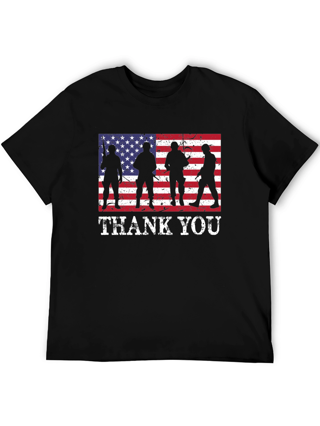 Thank You American Flag Soldier Silhouette T-Shirt