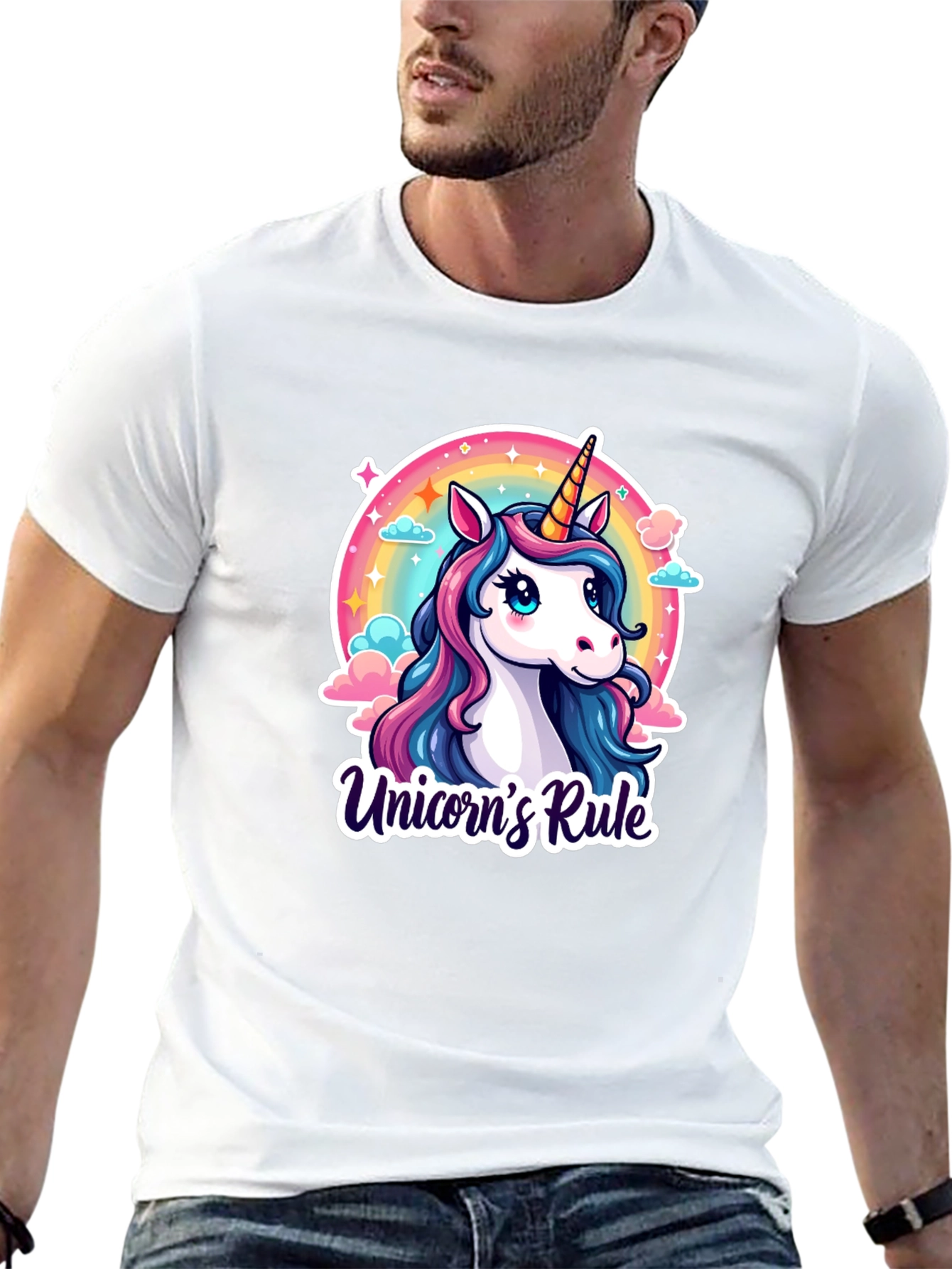 Unicorns Rule Black T-Shirt