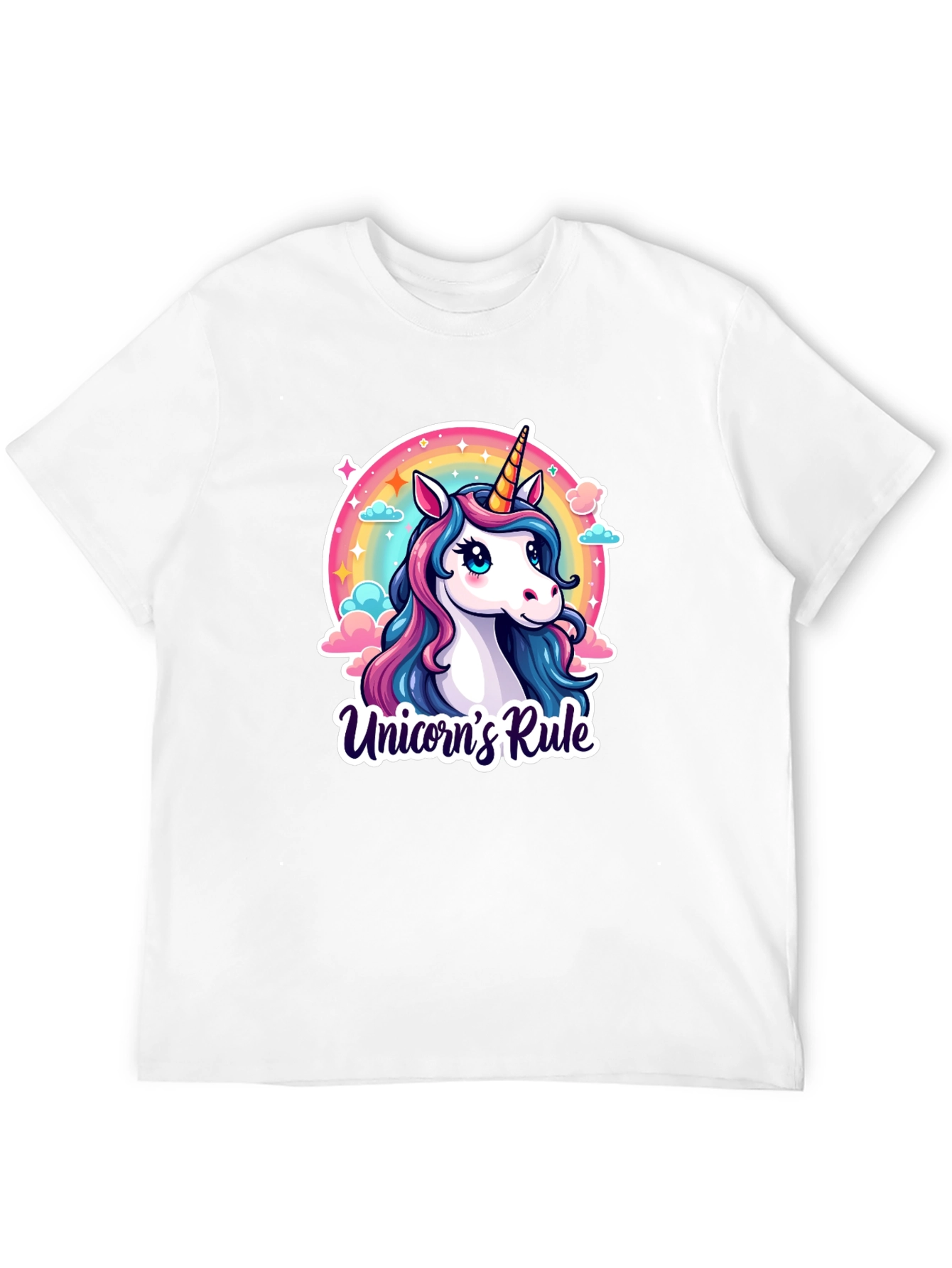Unicorns Rule Black T-Shirt