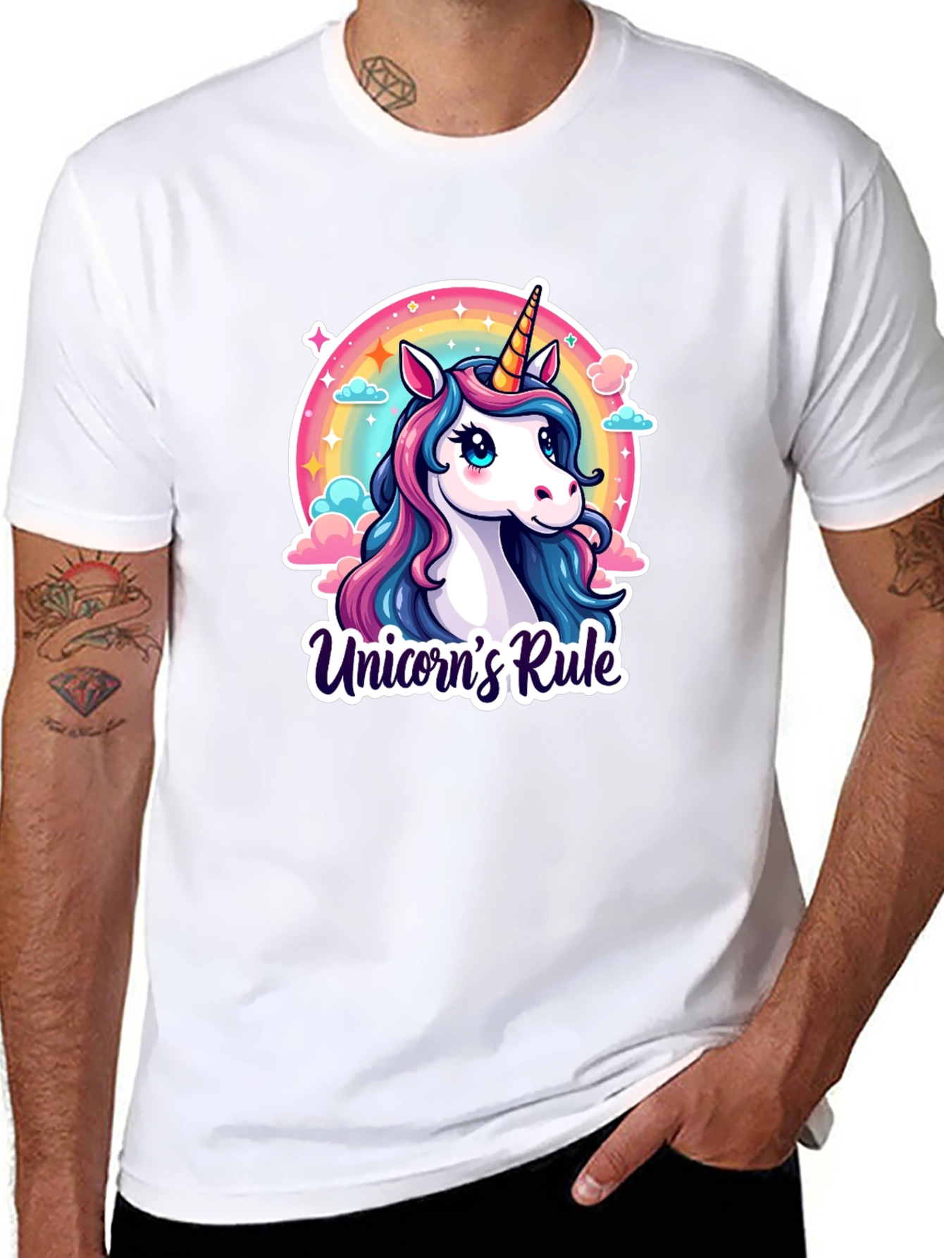 Unicorns Rule Black T-Shirt