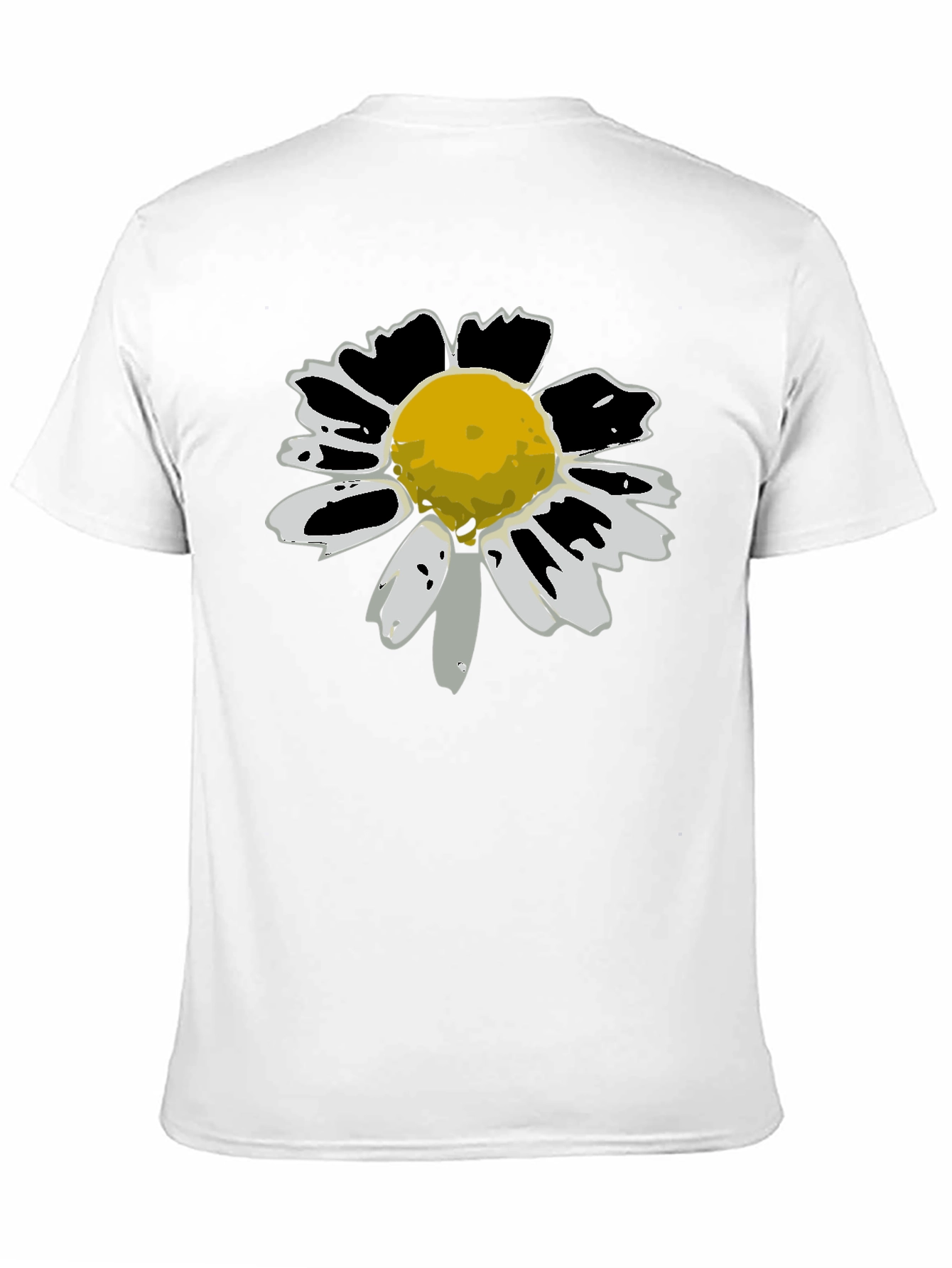 Daisy Flower Graphic Tee - Black Cotton T-Shirt
