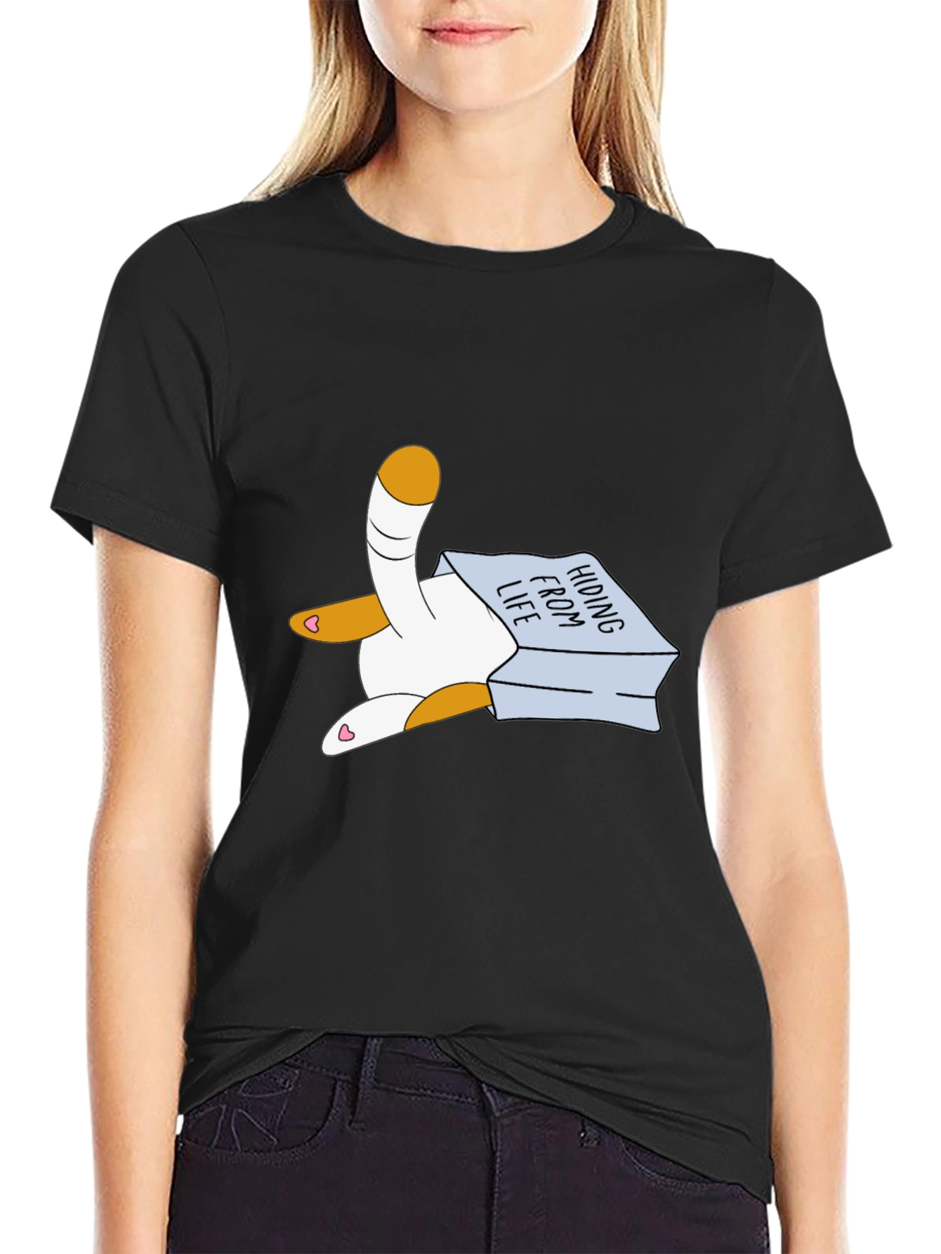 Hiding From Life Cat T-Shirt