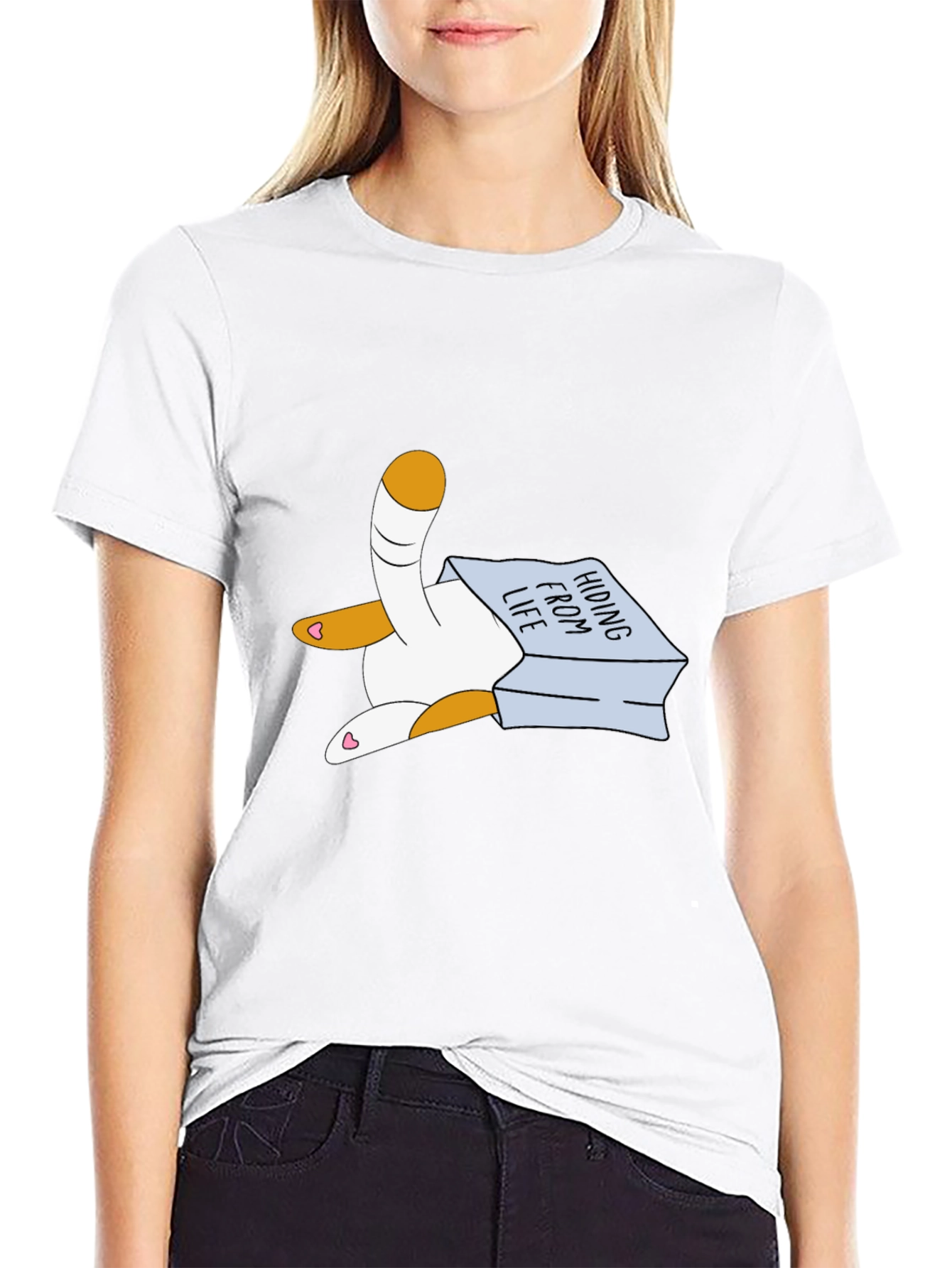 Hiding From Life Cat T-Shirt
