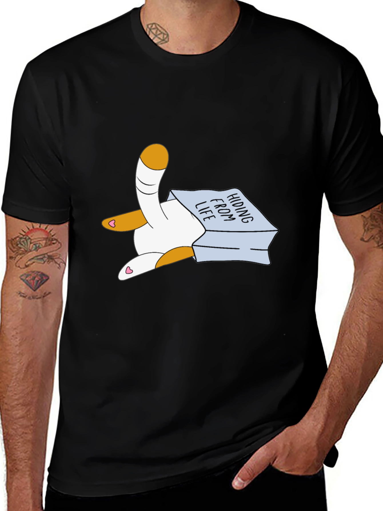 Hiding From Life Cat T-Shirt