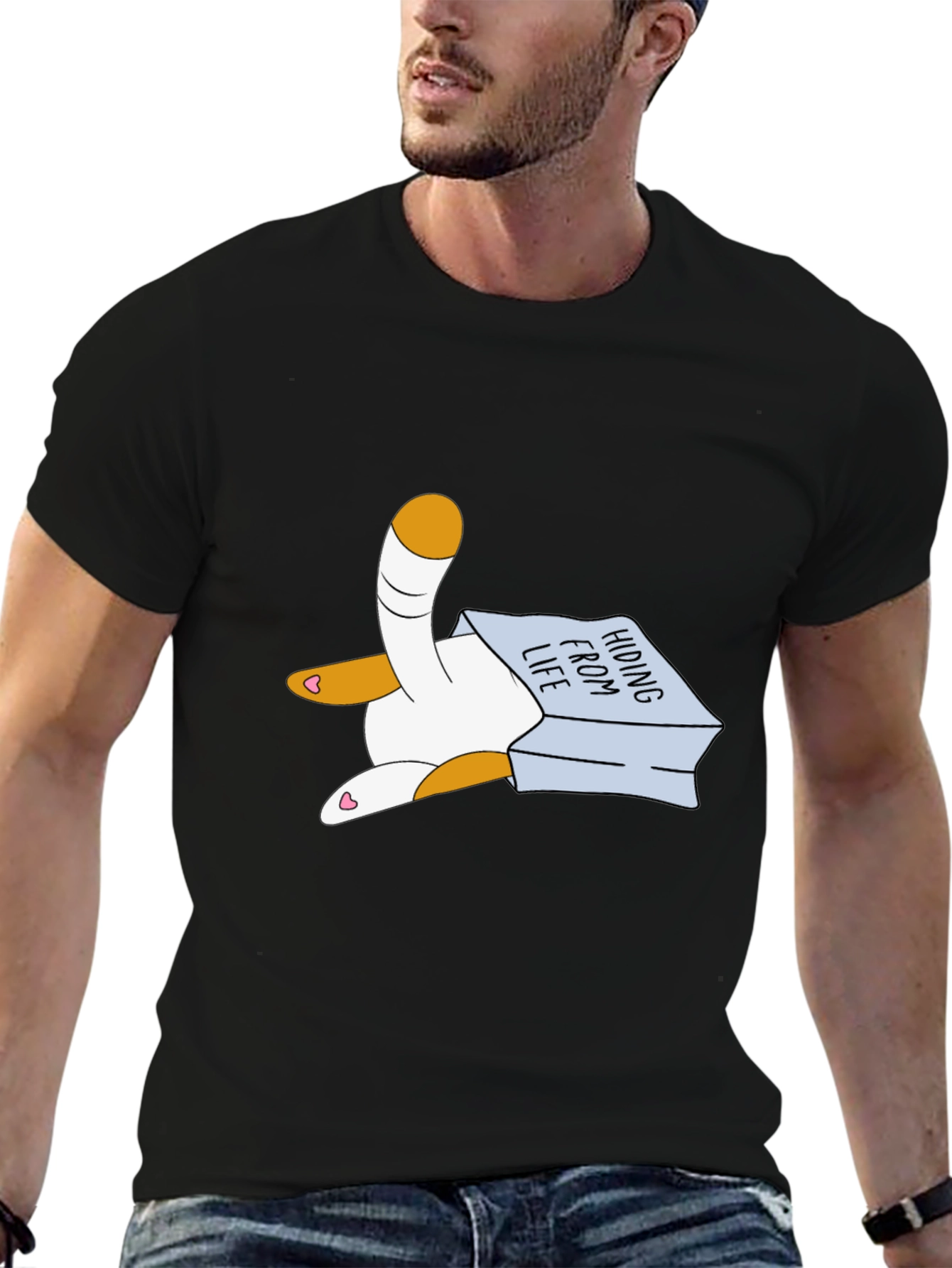 Hiding From Life Cat T-Shirt