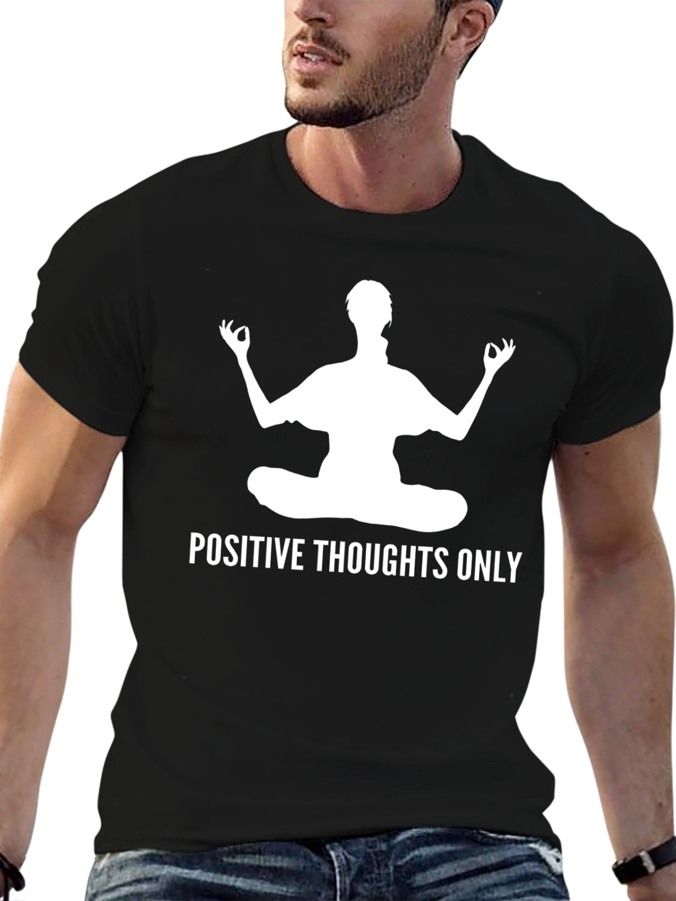 Positive Thoughts Only Yoga Meditation T-Shirt