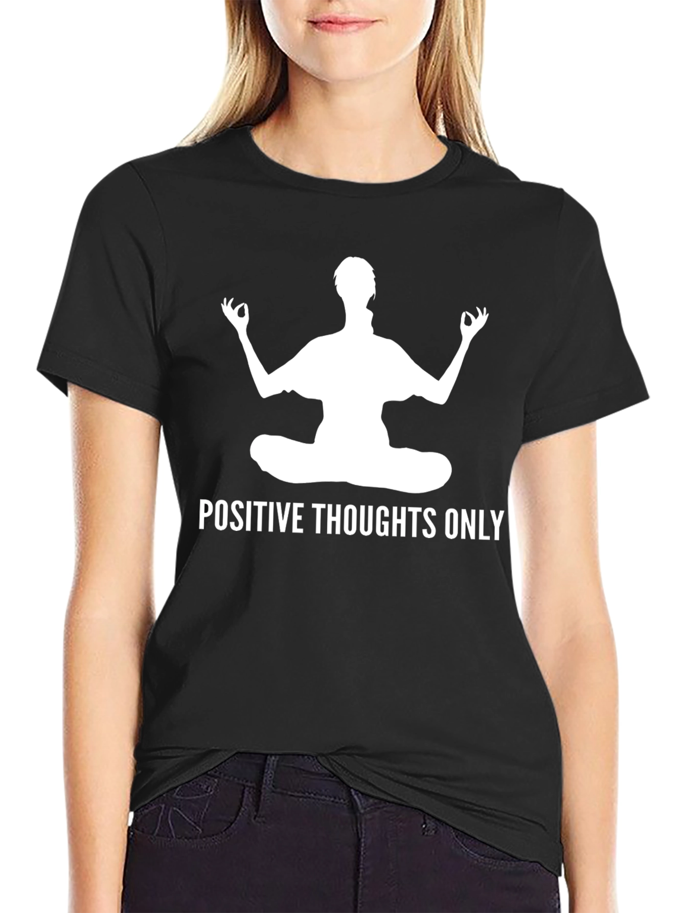 Positive Thoughts Only Yoga Meditation T-Shirt