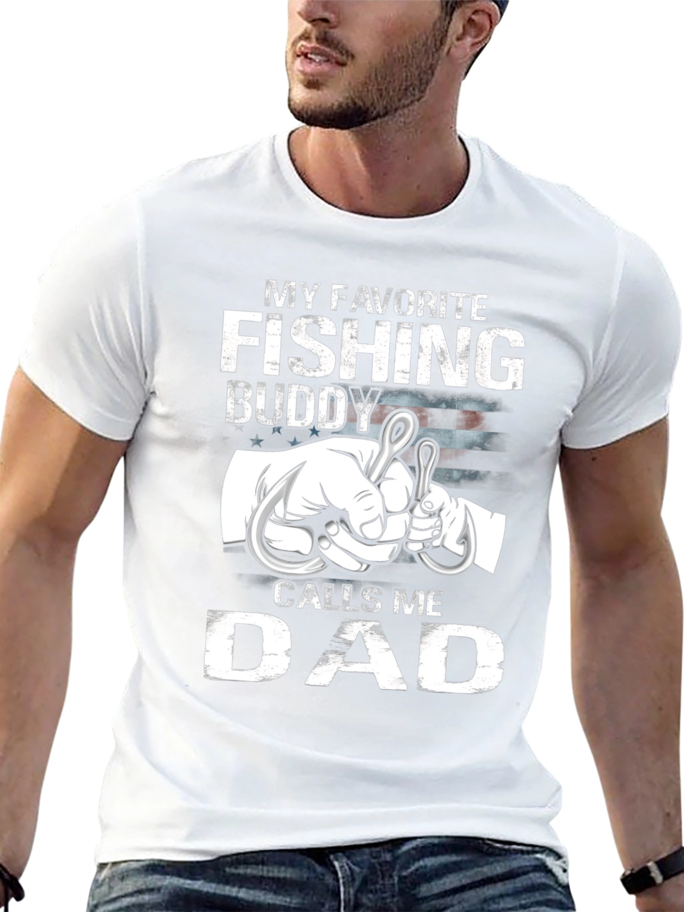Fishing Buddy Dad T-Shirt - Fathers Day Gift