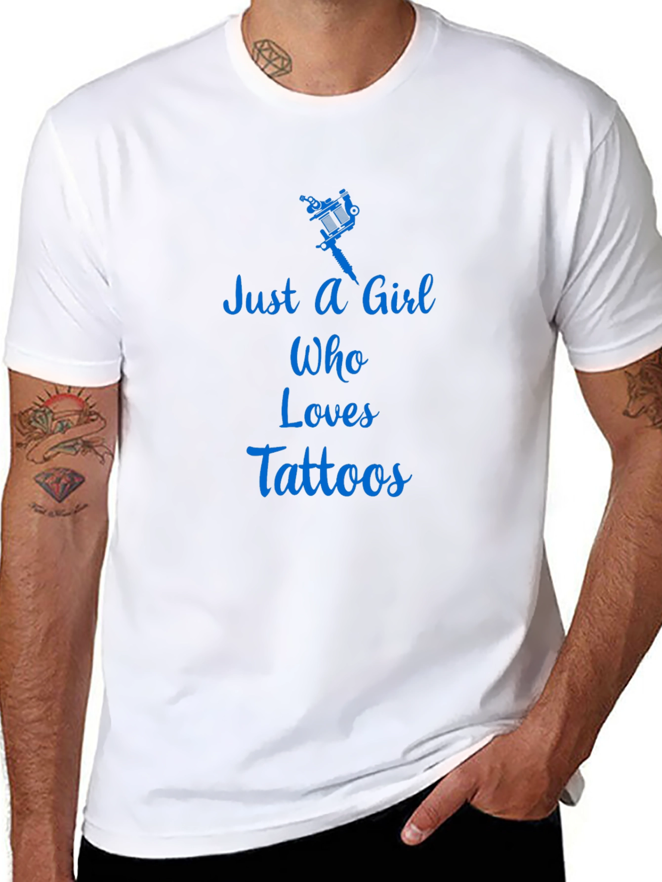 Just a Girl Who Loves Tattoos Black Graphic Tee