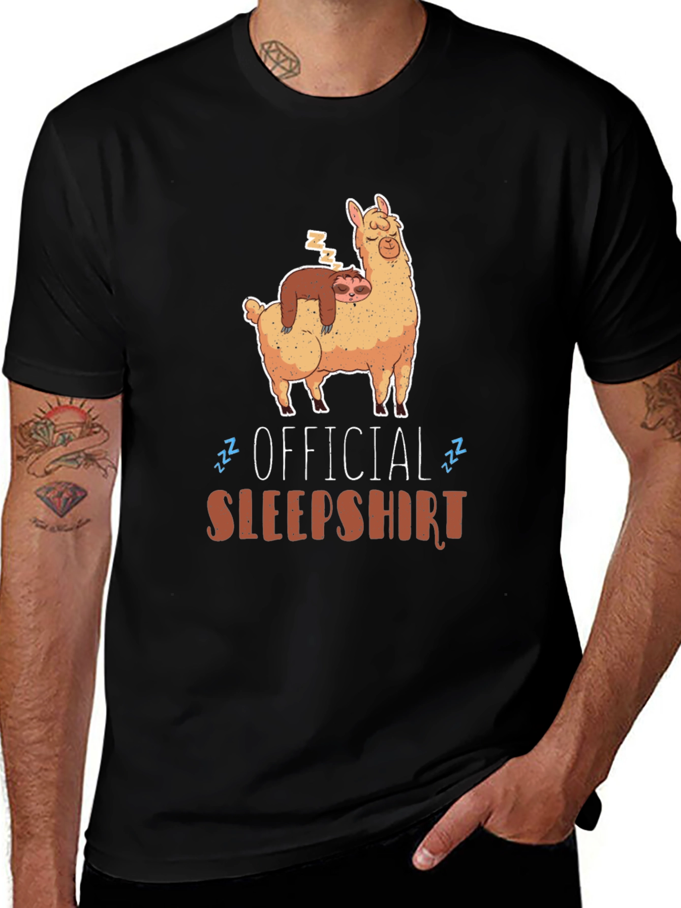 Official Sleepshirt: Sloth and Llama Graphic Tee
