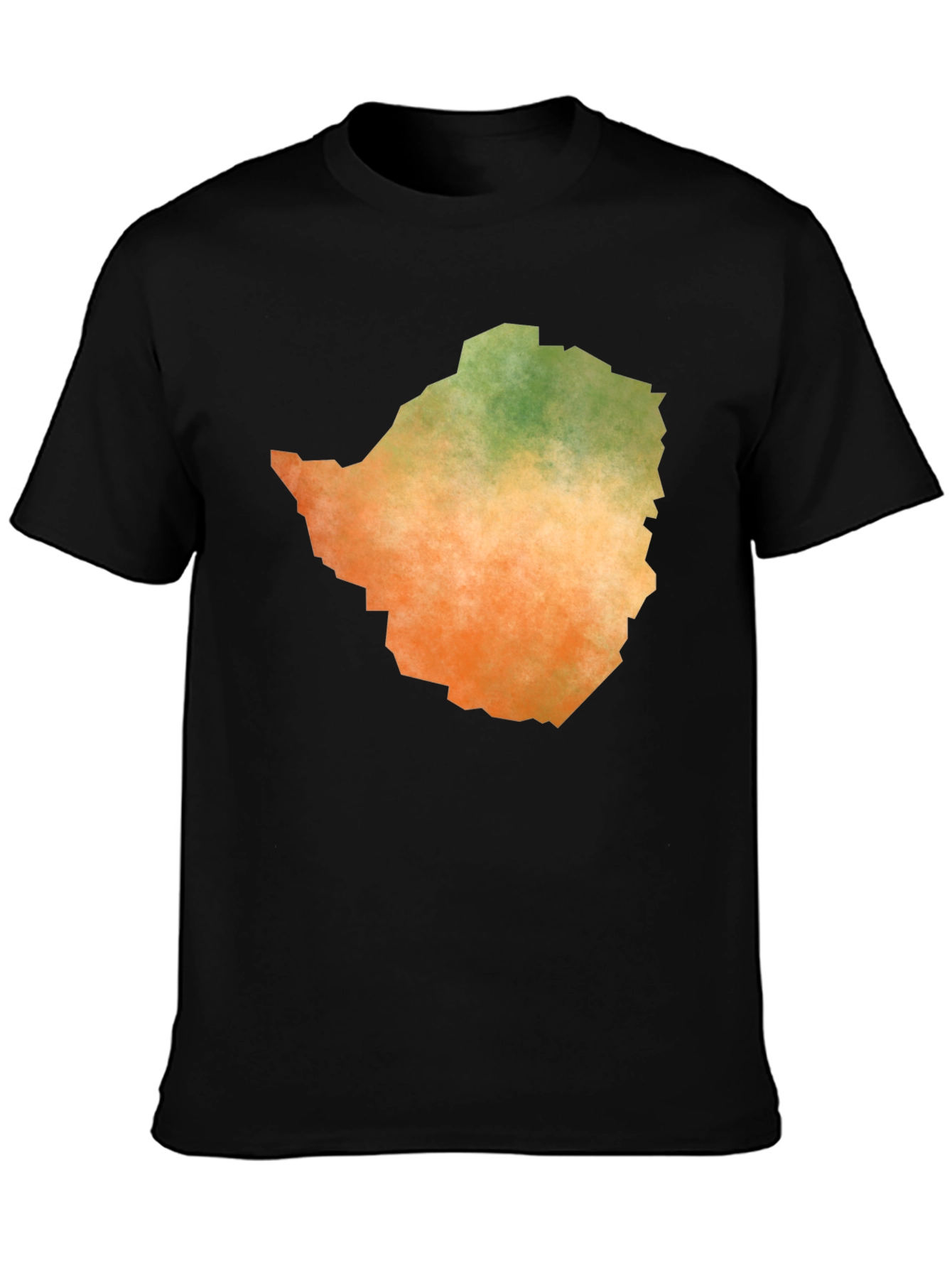 Zimbabwe Map Graphic Tee - Black Cotton T-Shirt