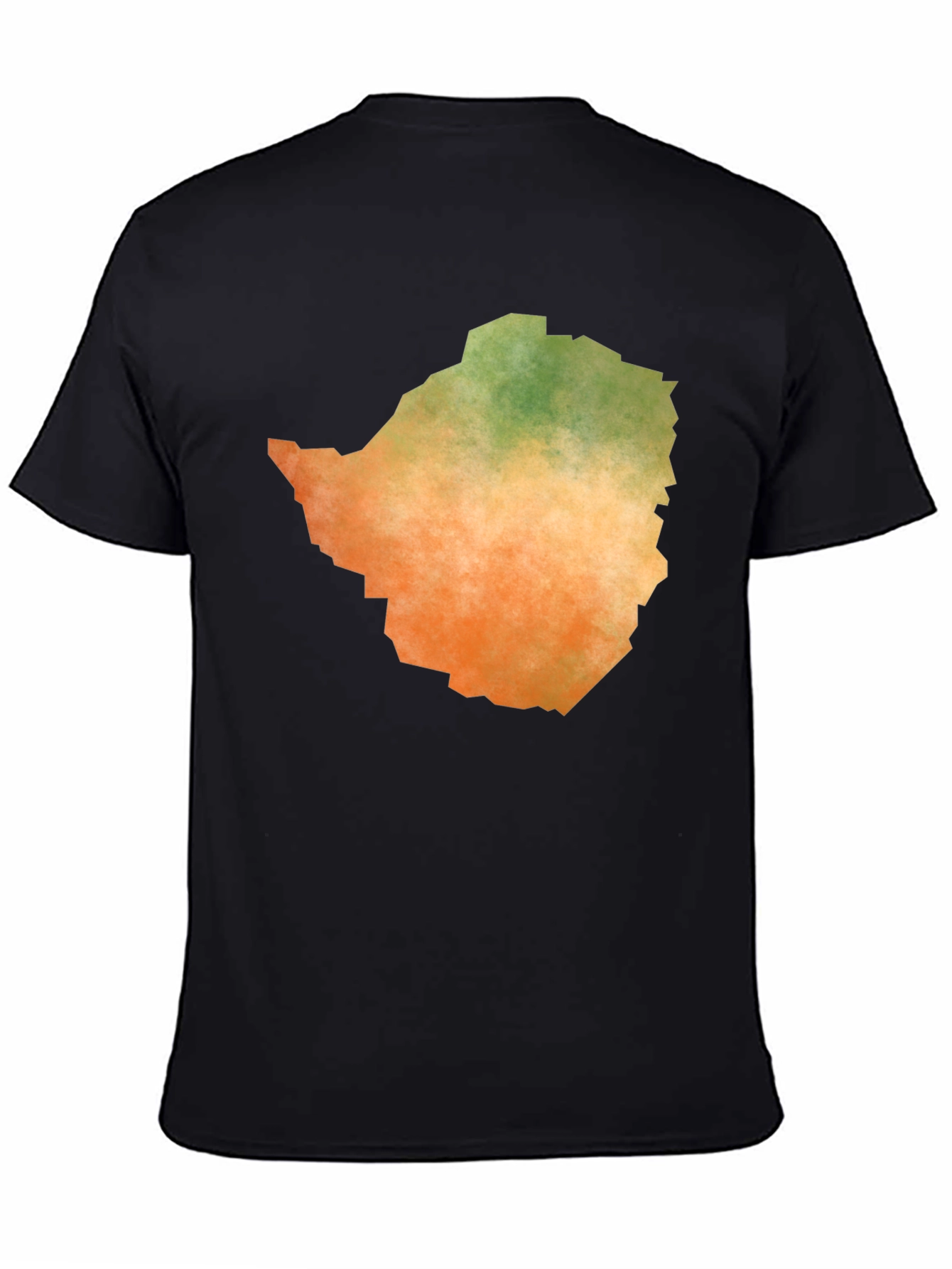 Zimbabwe Map Graphic Tee - Black Cotton T-Shirt