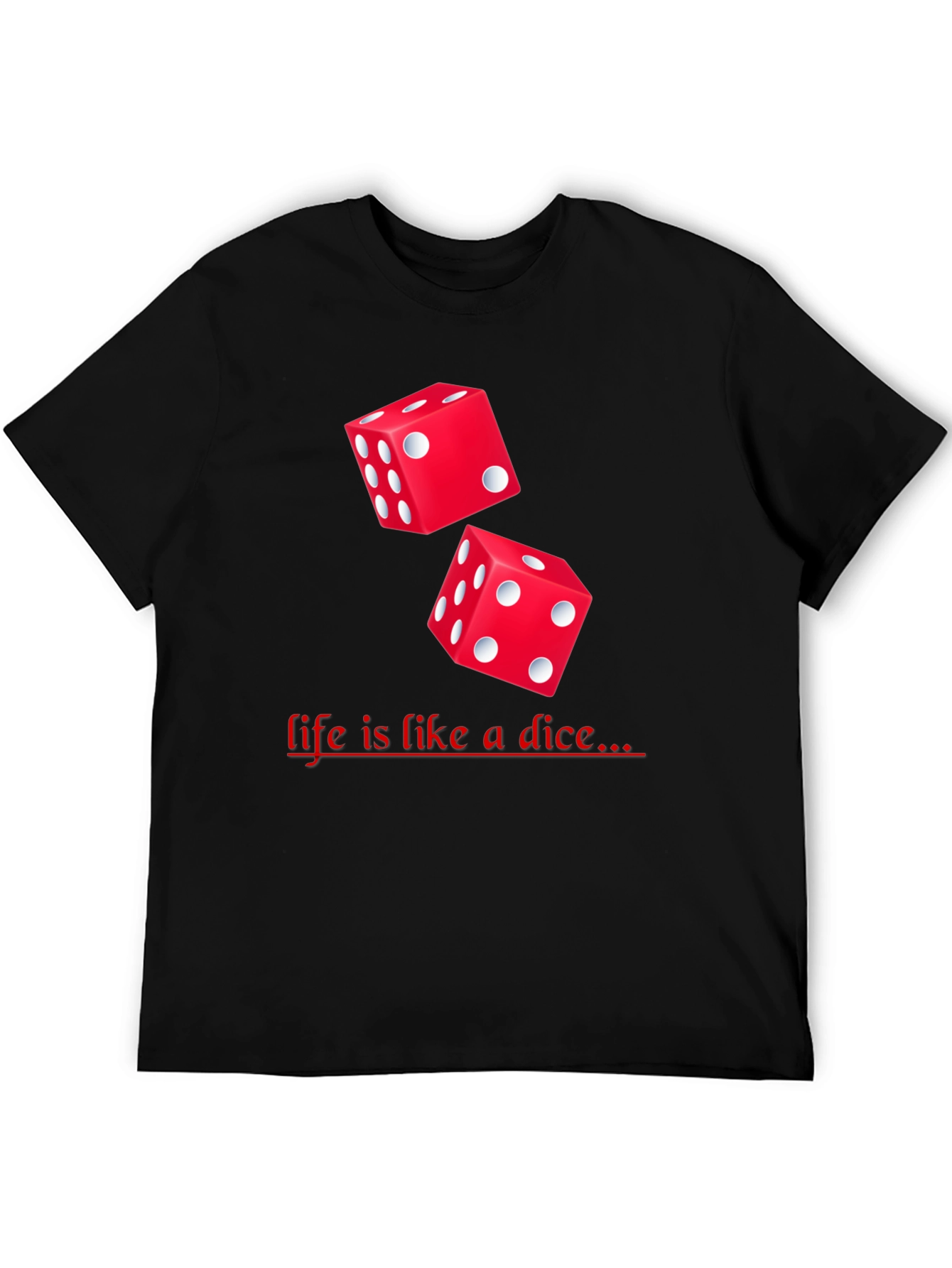 Dice Graphic Black T-Shirt - Lifes a Game!
