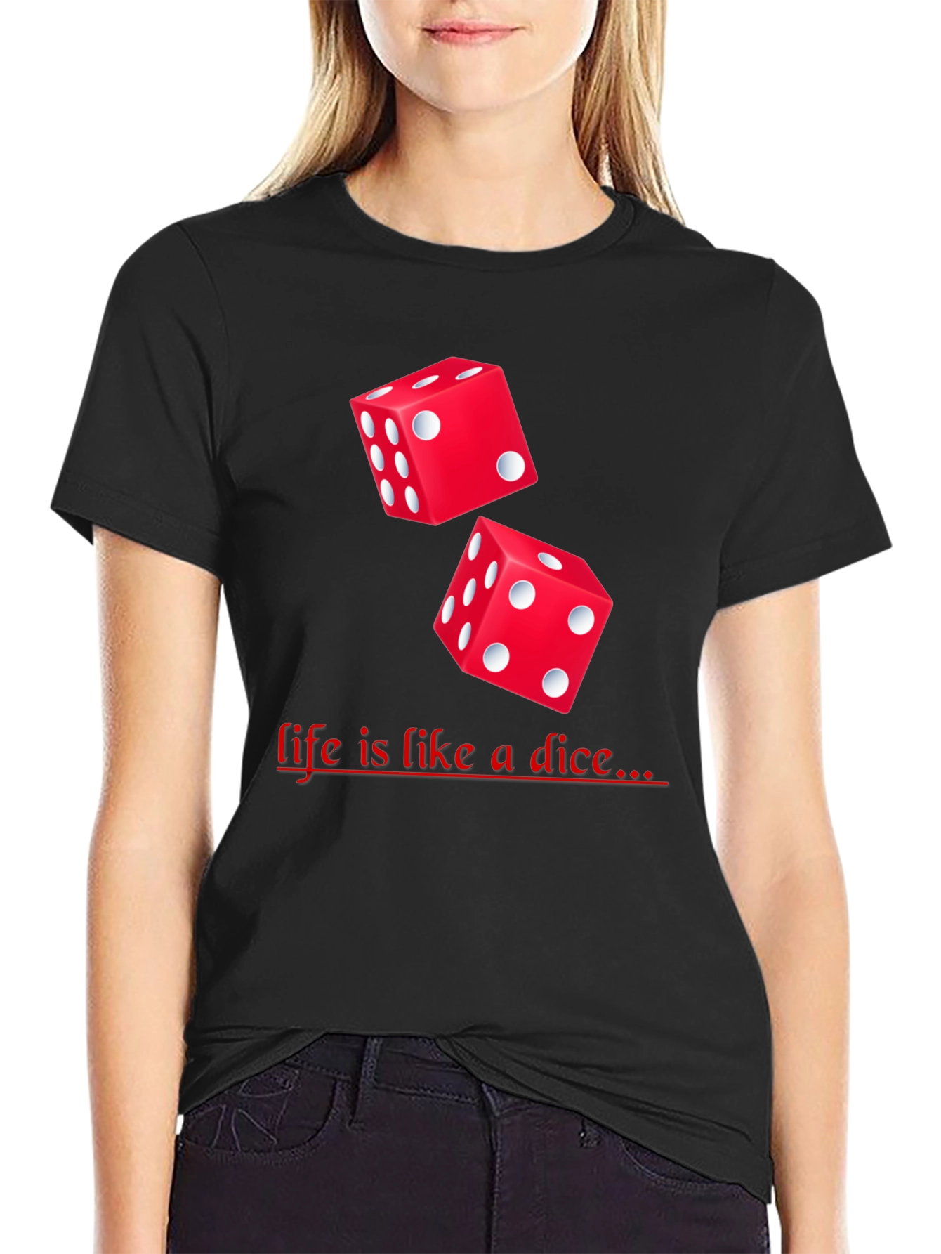 Dice Graphic Black T-Shirt - Lifes a Game!