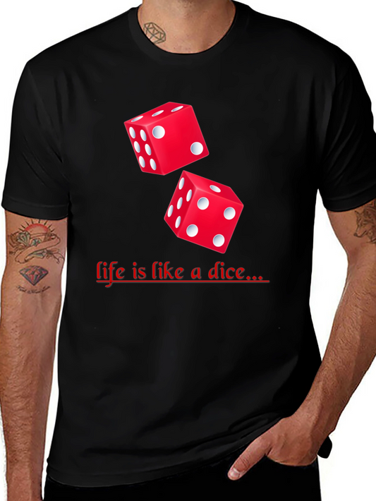 Dice Graphic Black T-Shirt - Lifes a Game!