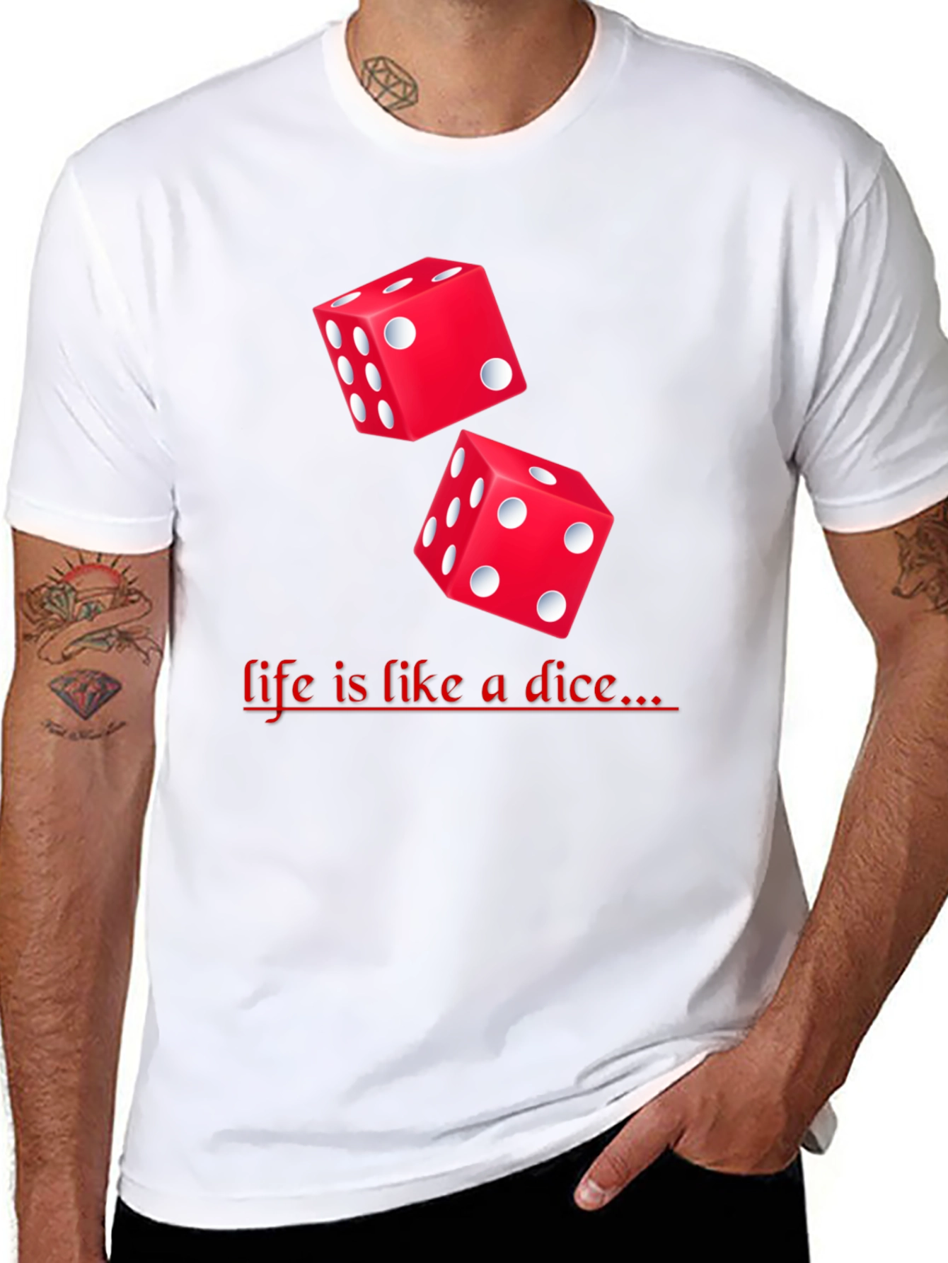 Dice Graphic Black T-Shirt - Lifes a Game!