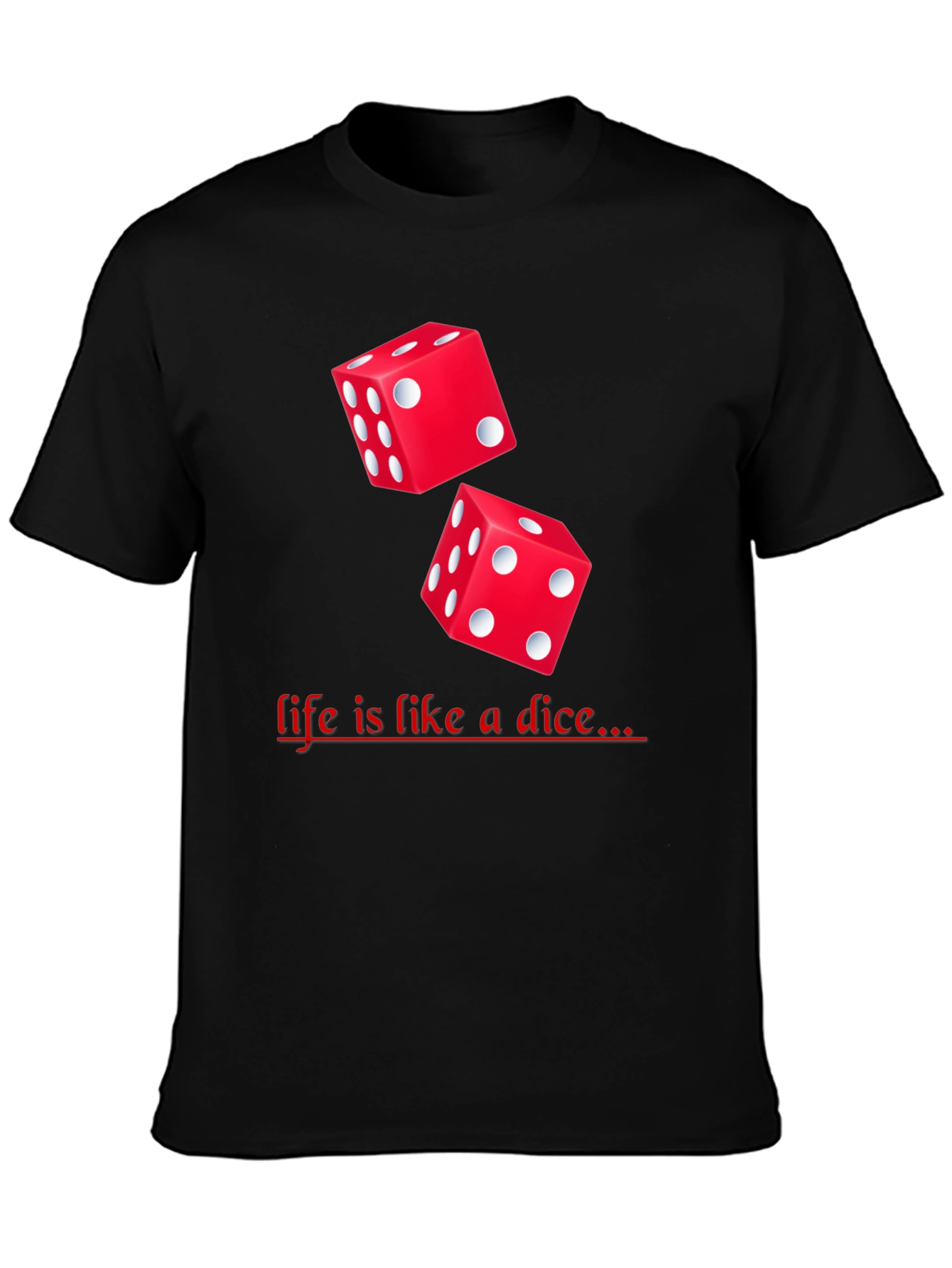 Dice Graphic Black T-Shirt - Lifes a Game!
