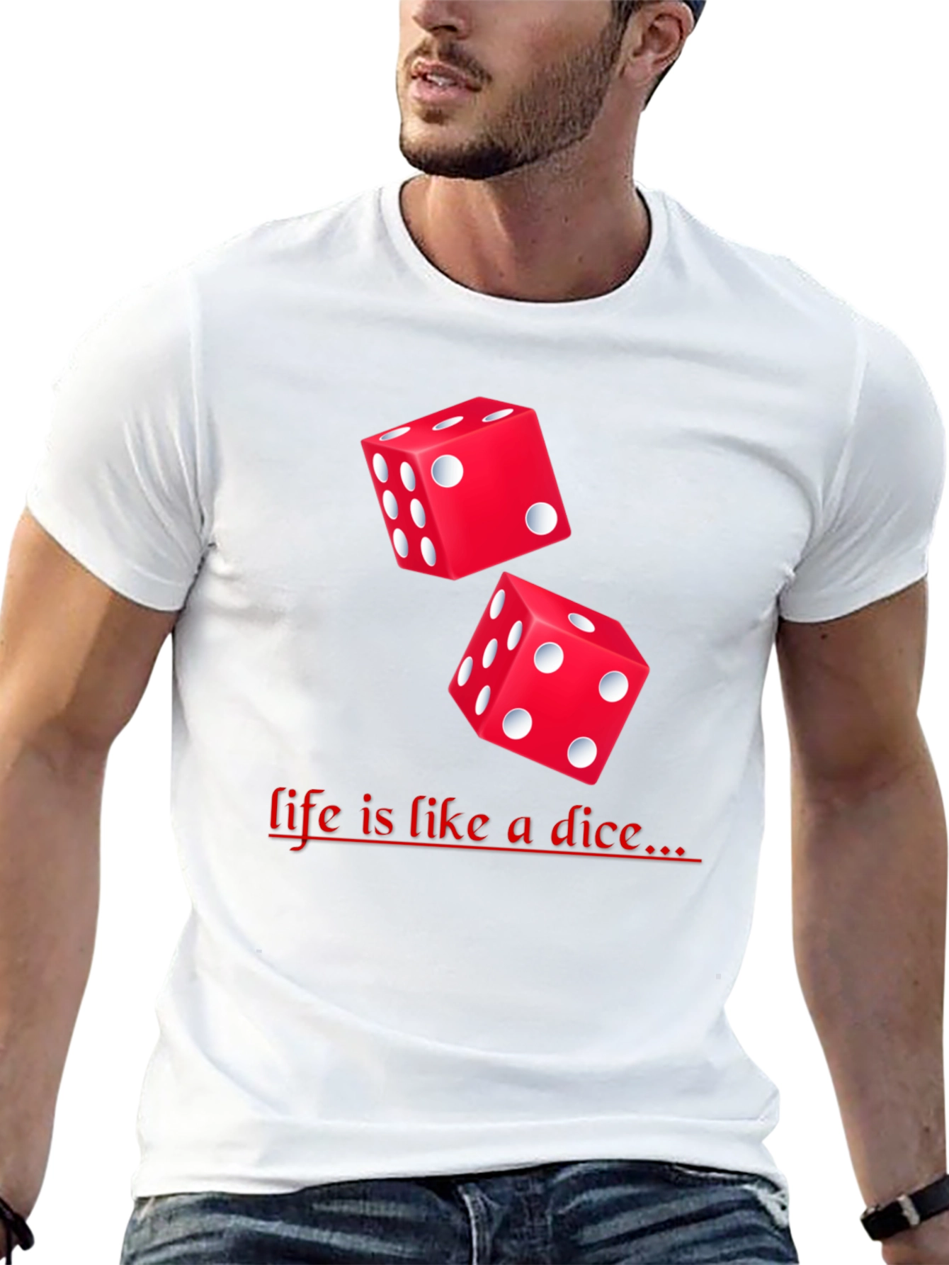 Dice Graphic Black T-Shirt - Lifes a Game!
