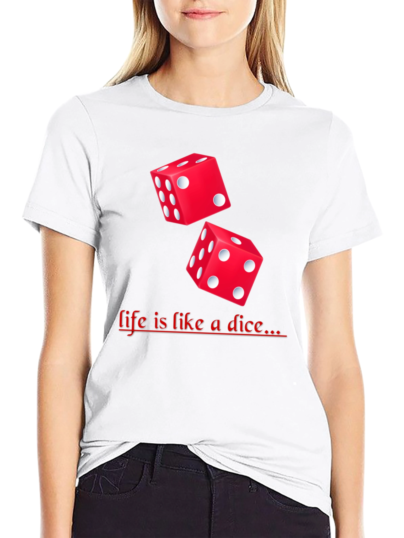 Dice Graphic Black T-Shirt - Lifes a Game!