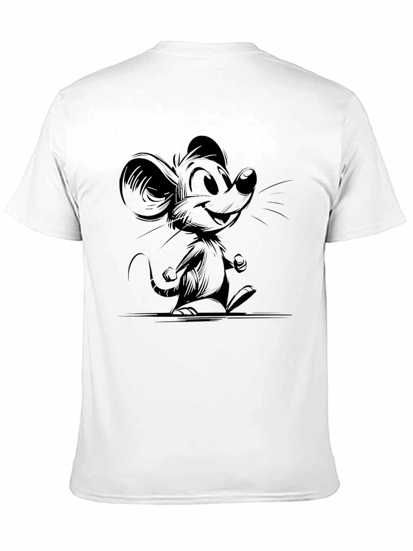 Cartoon Mouse Graphic Black T-Shirt