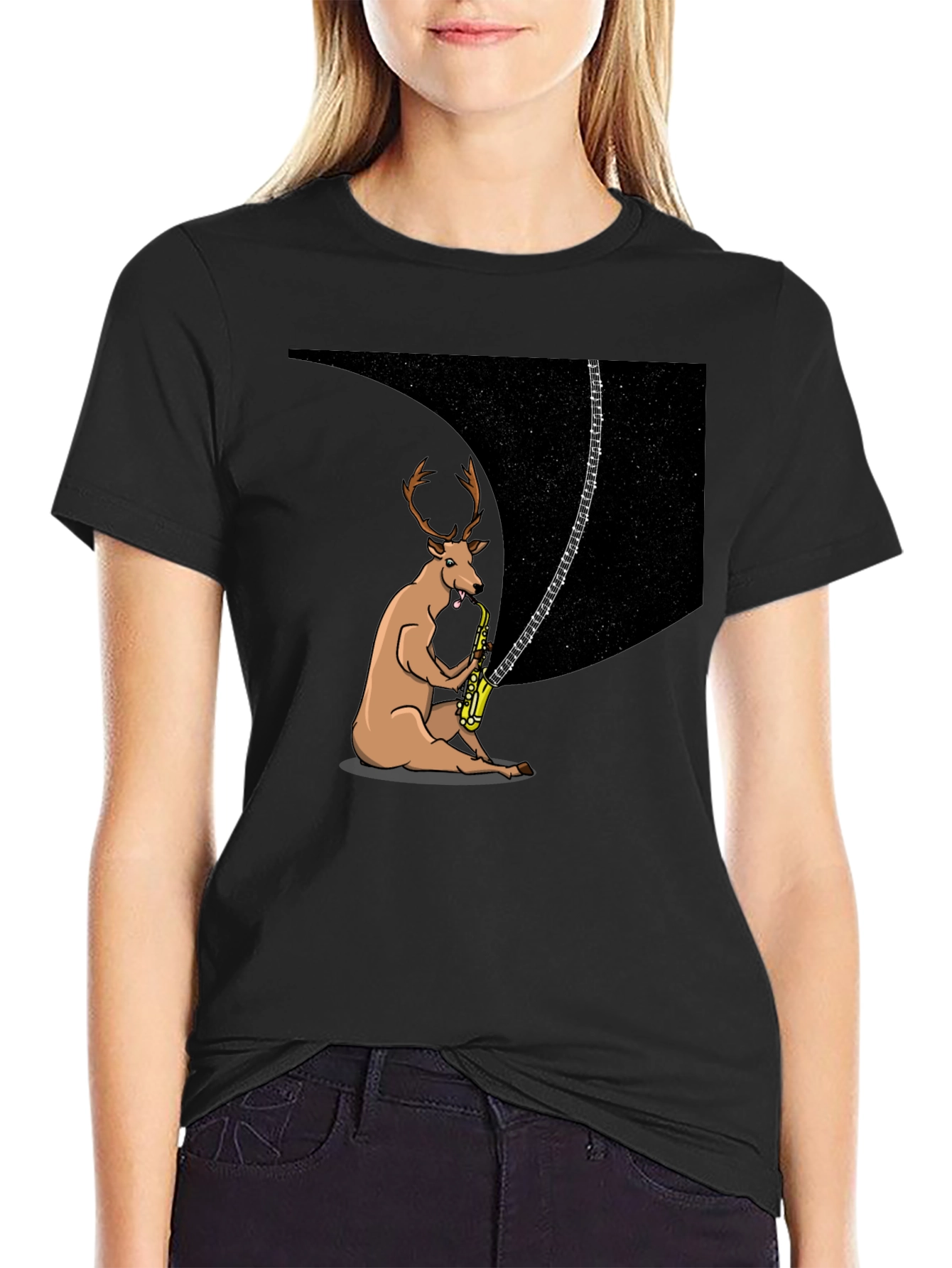 Cosmic Jazz Deer Graphic Tee