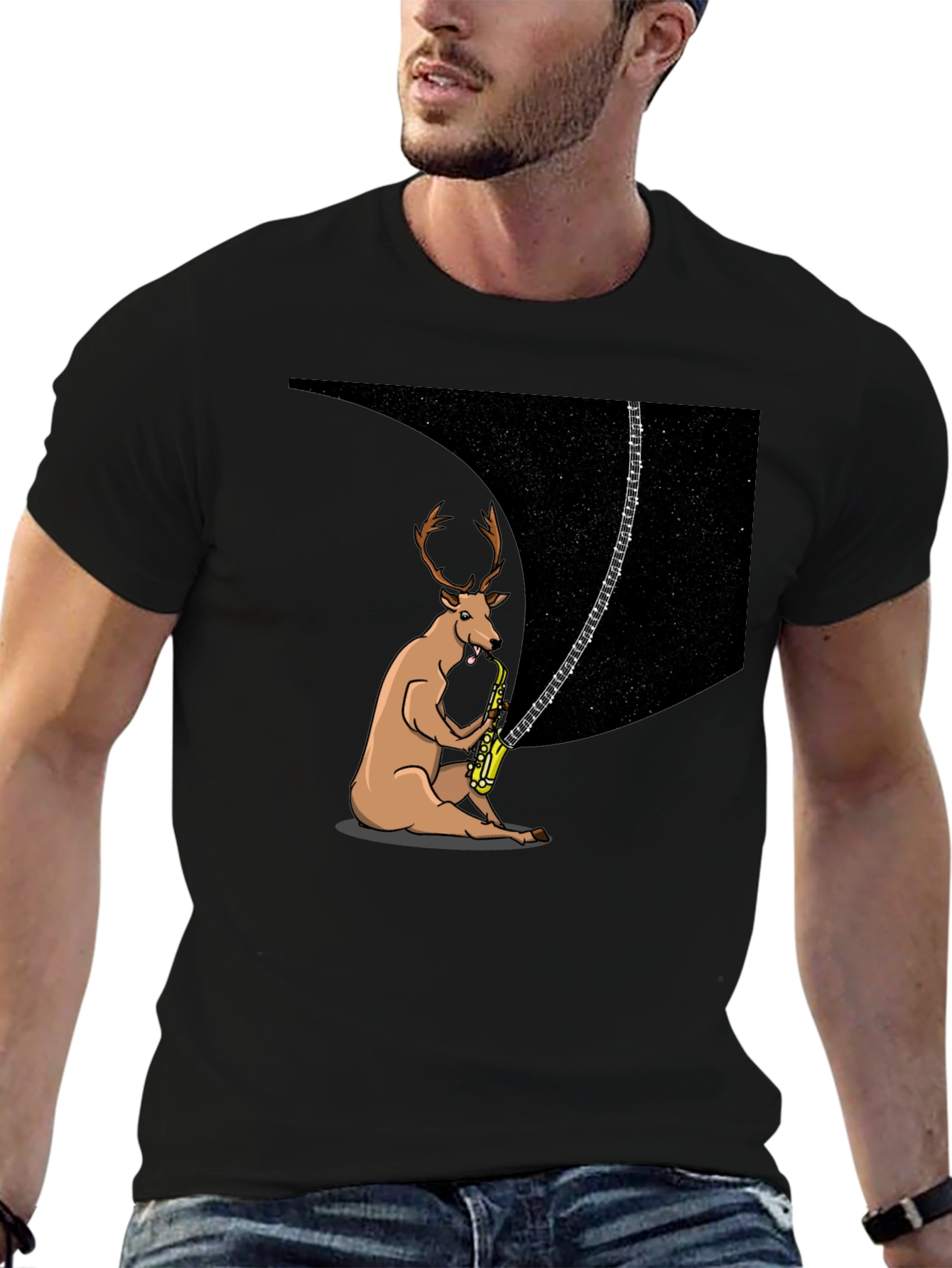 Cosmic Jazz Deer Graphic Tee