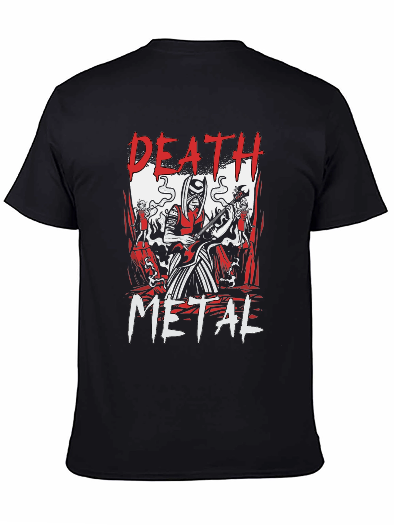 Death Metal Graphic Print Black T-Shirt