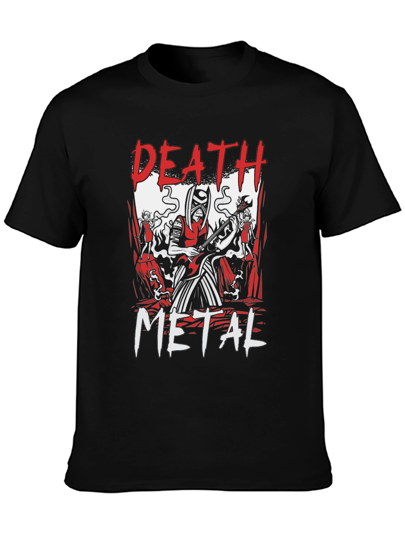 Death Metal Graphic Print Black T-Shirt
