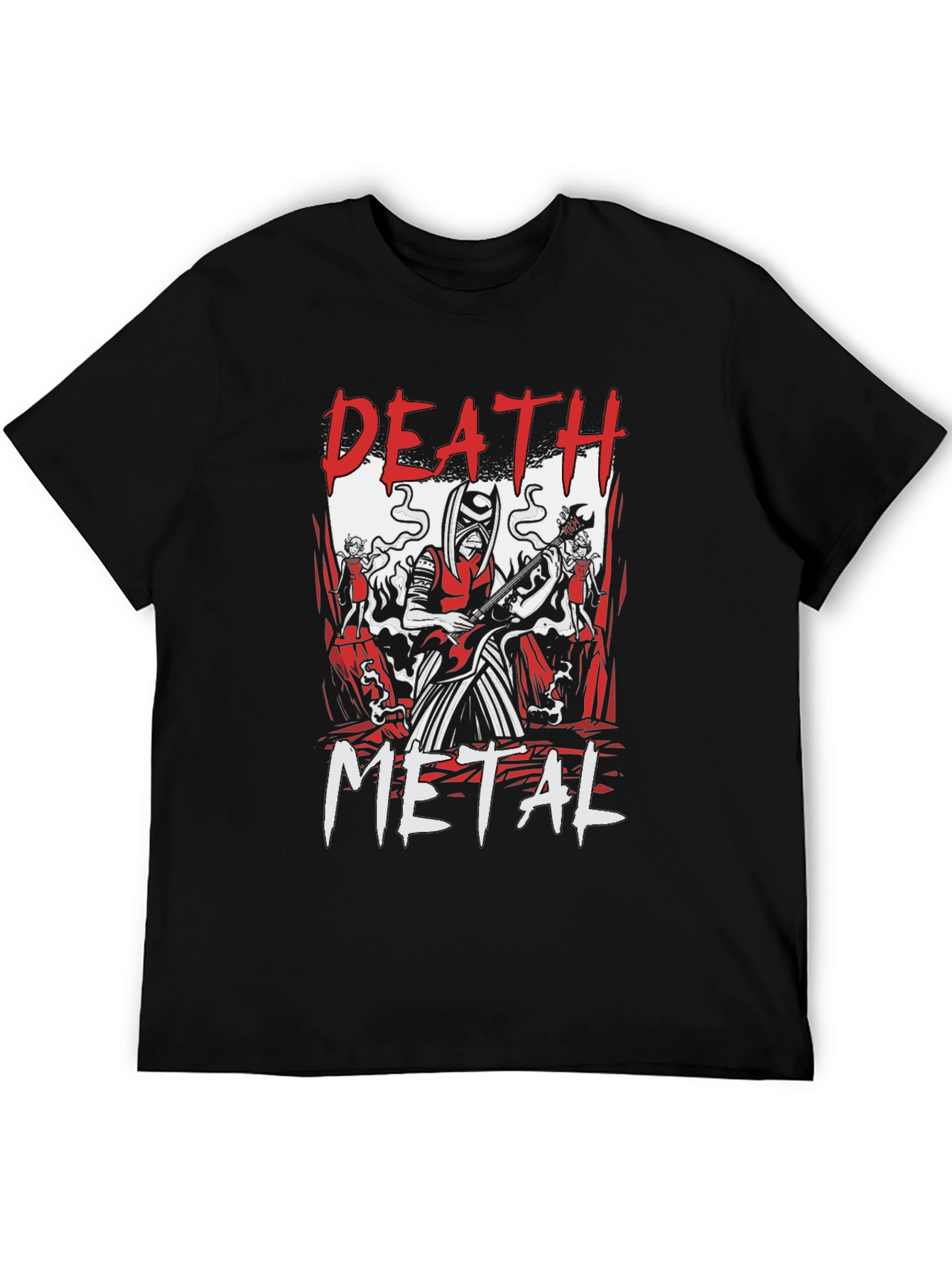Death Metal Graphic Print Black T-Shirt