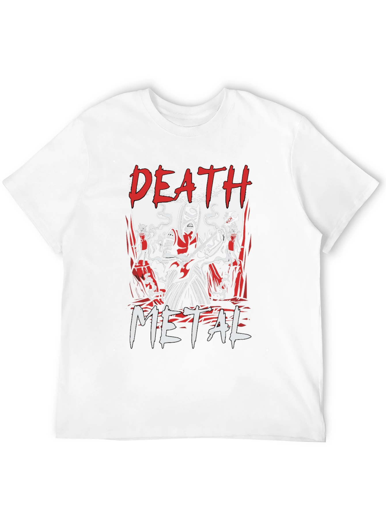 Death Metal Graphic Print Black T-Shirt