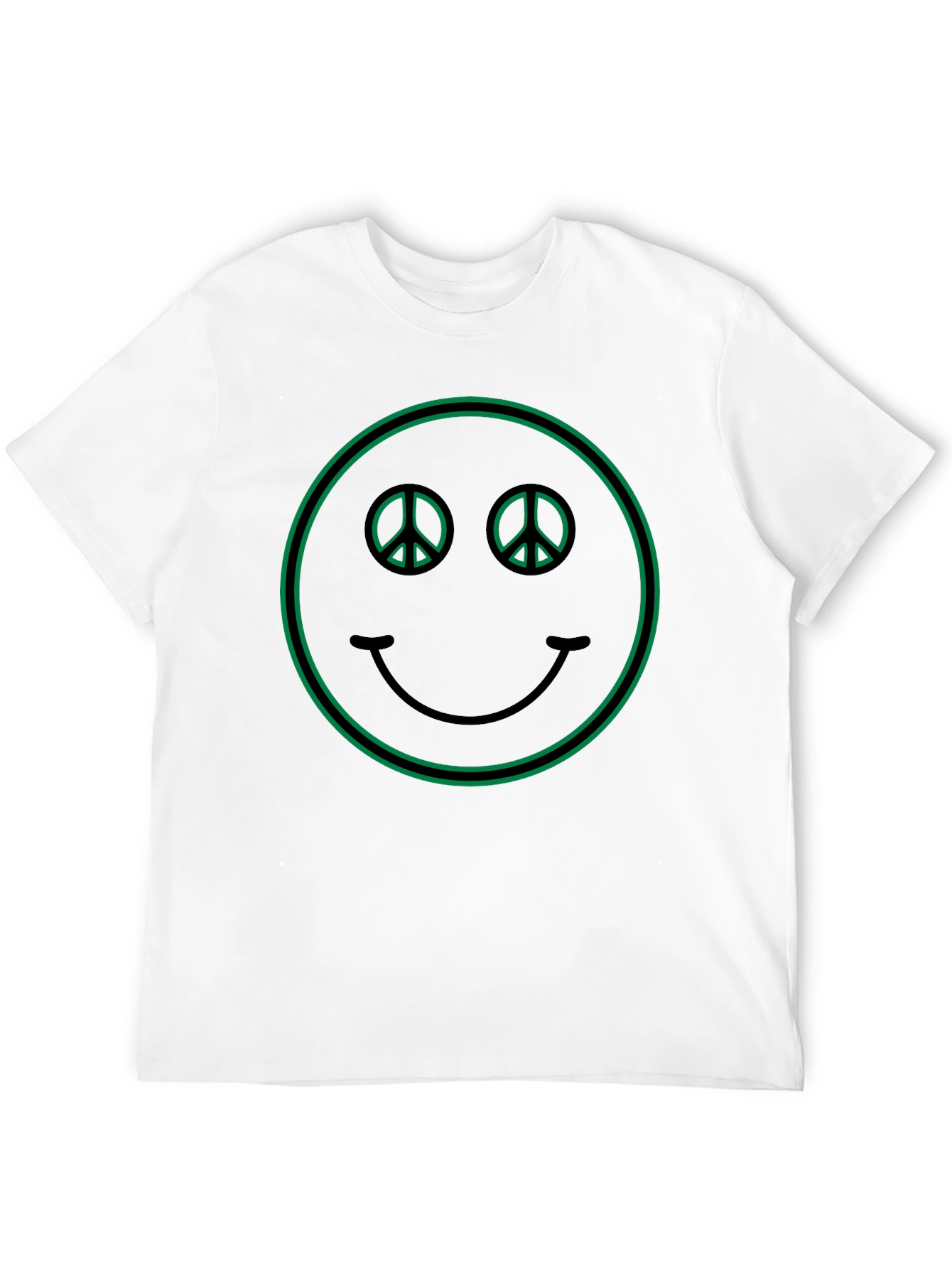Peace Sign Smiley Face Graphic T-Shirt