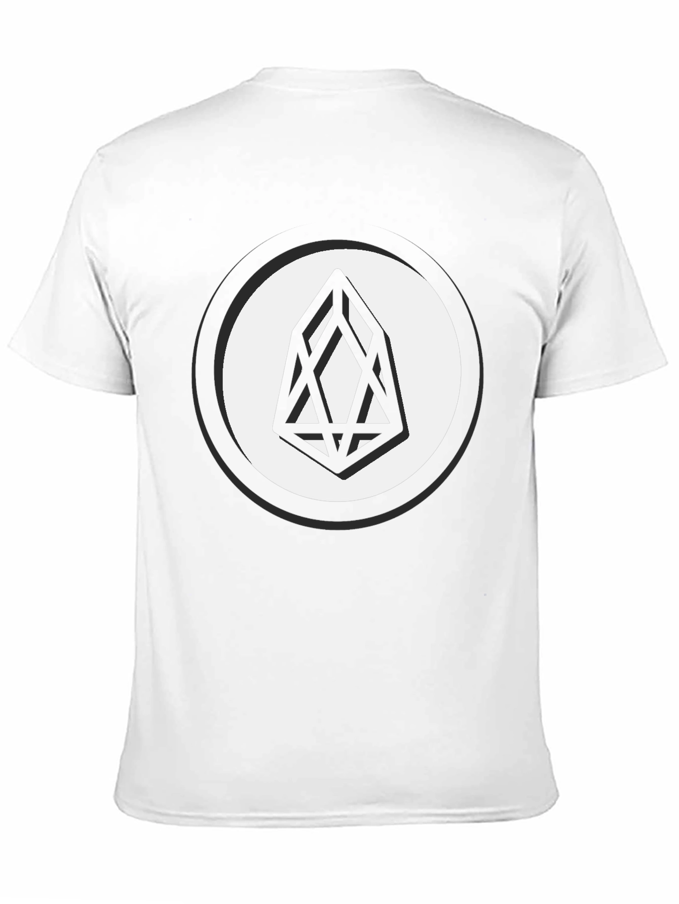 Black EOS Crypto Logo T-Shirt - Modern Geometric Design