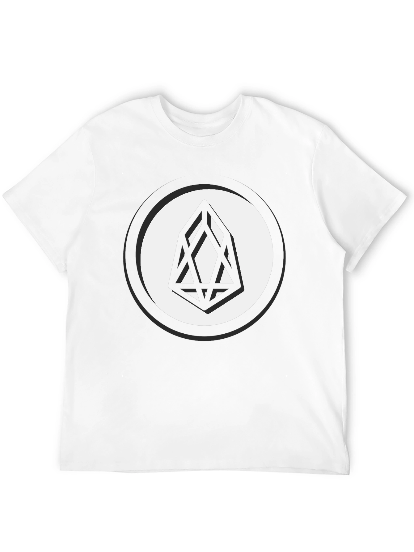 Black EOS Crypto Logo T-Shirt - Modern Geometric Design