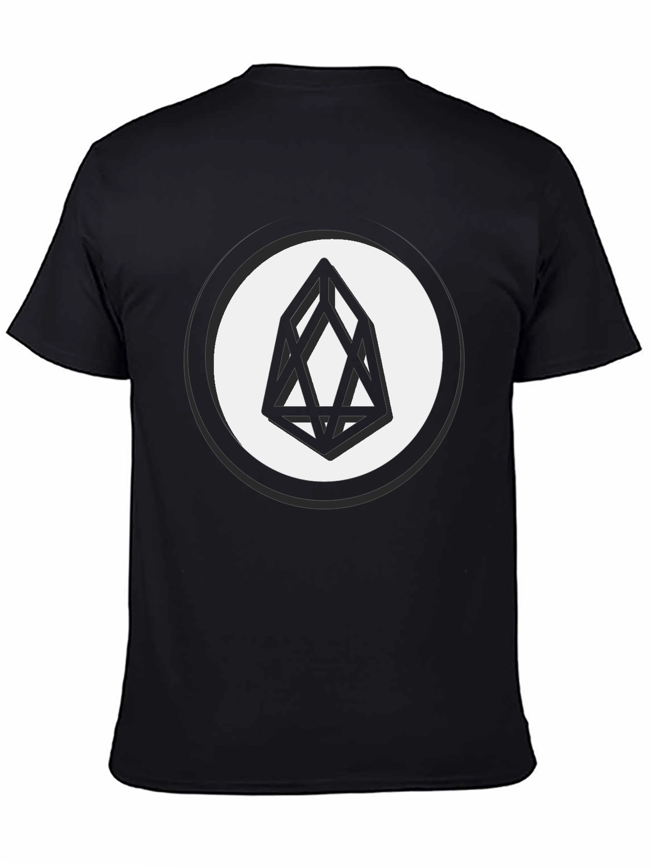 Black EOS Crypto Logo T-Shirt - Modern Geometric Design