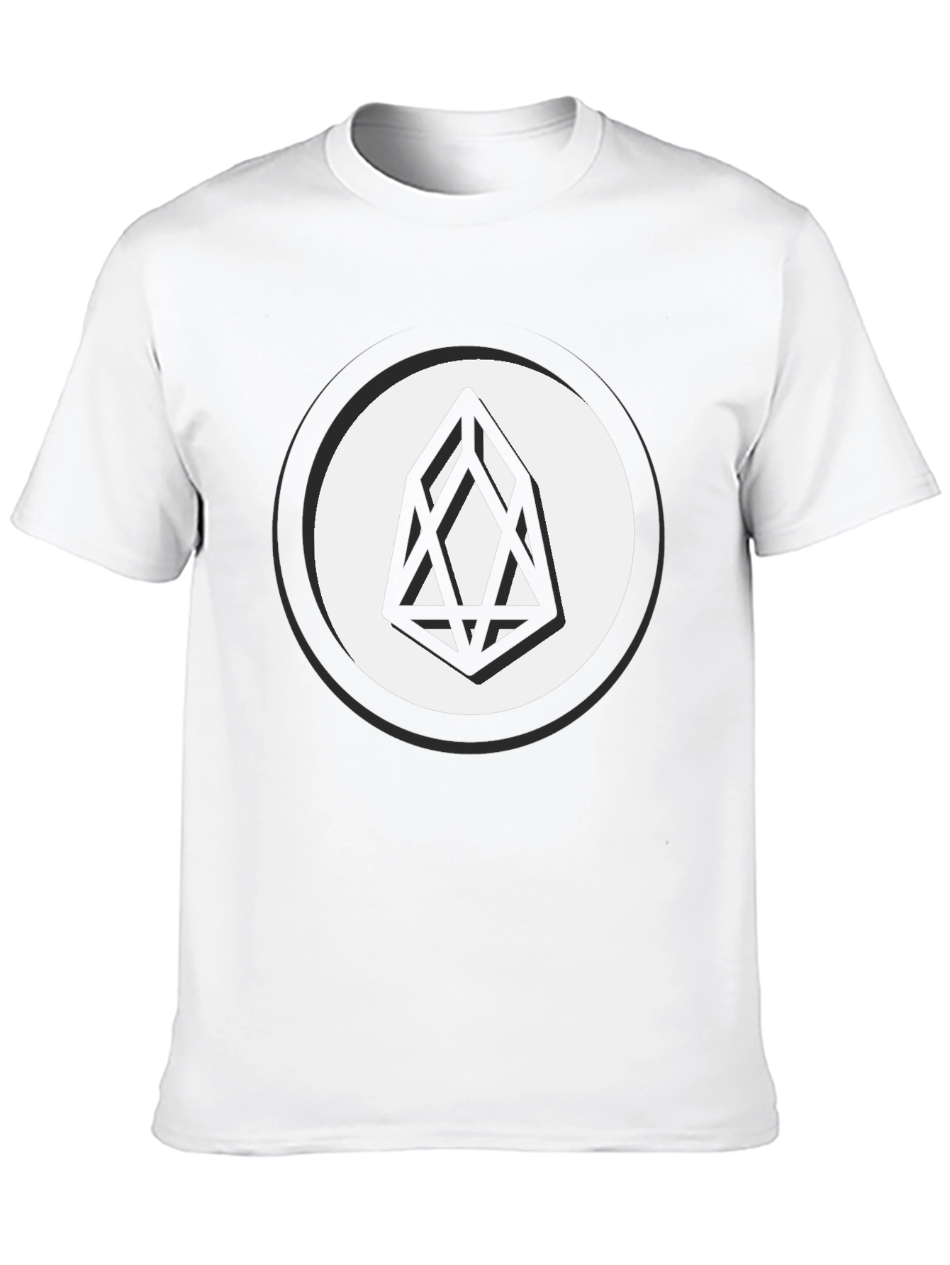 Black EOS Crypto Logo T-Shirt - Modern Geometric Design