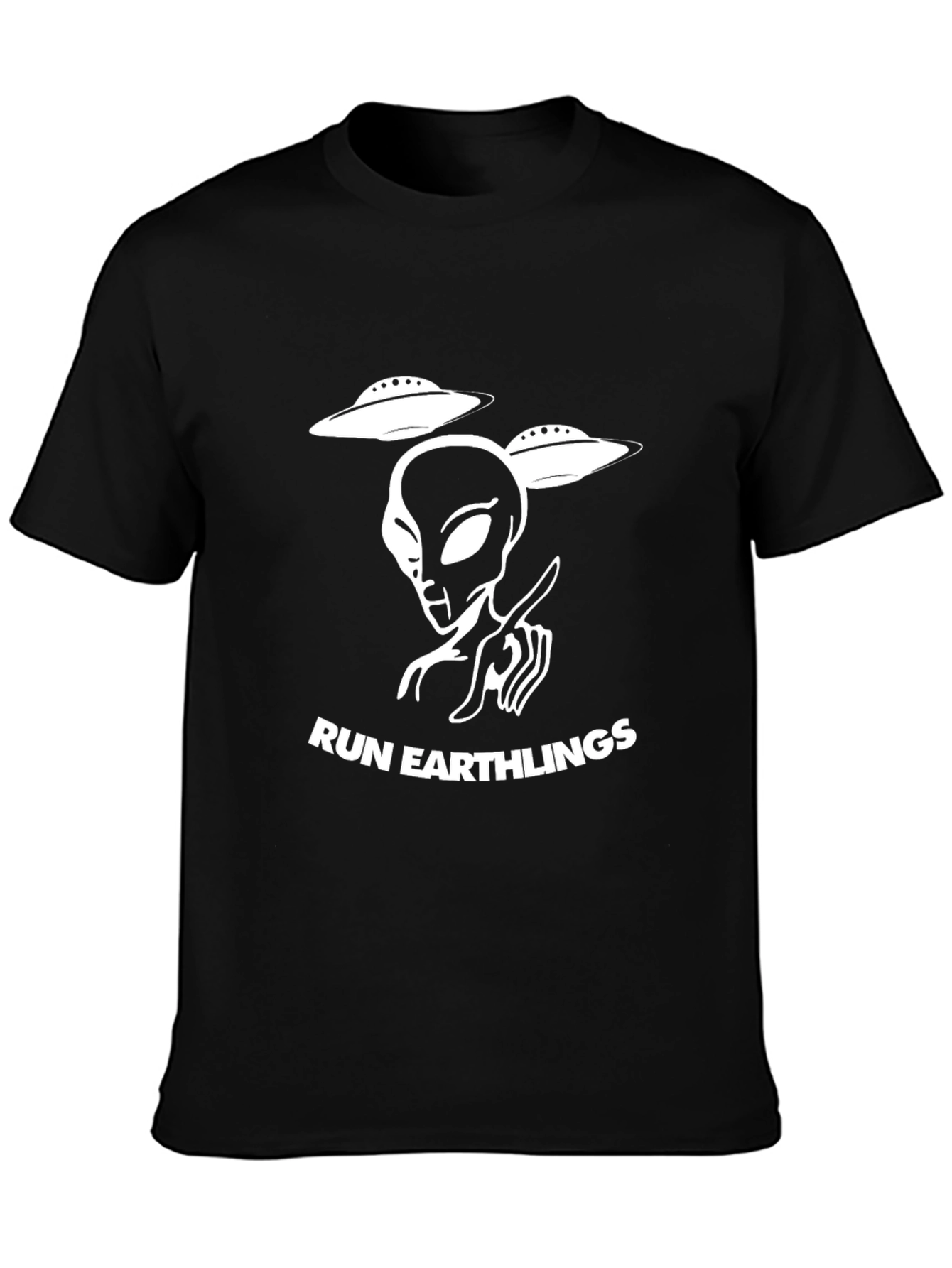 Run Earthlings Black Graphic Tee